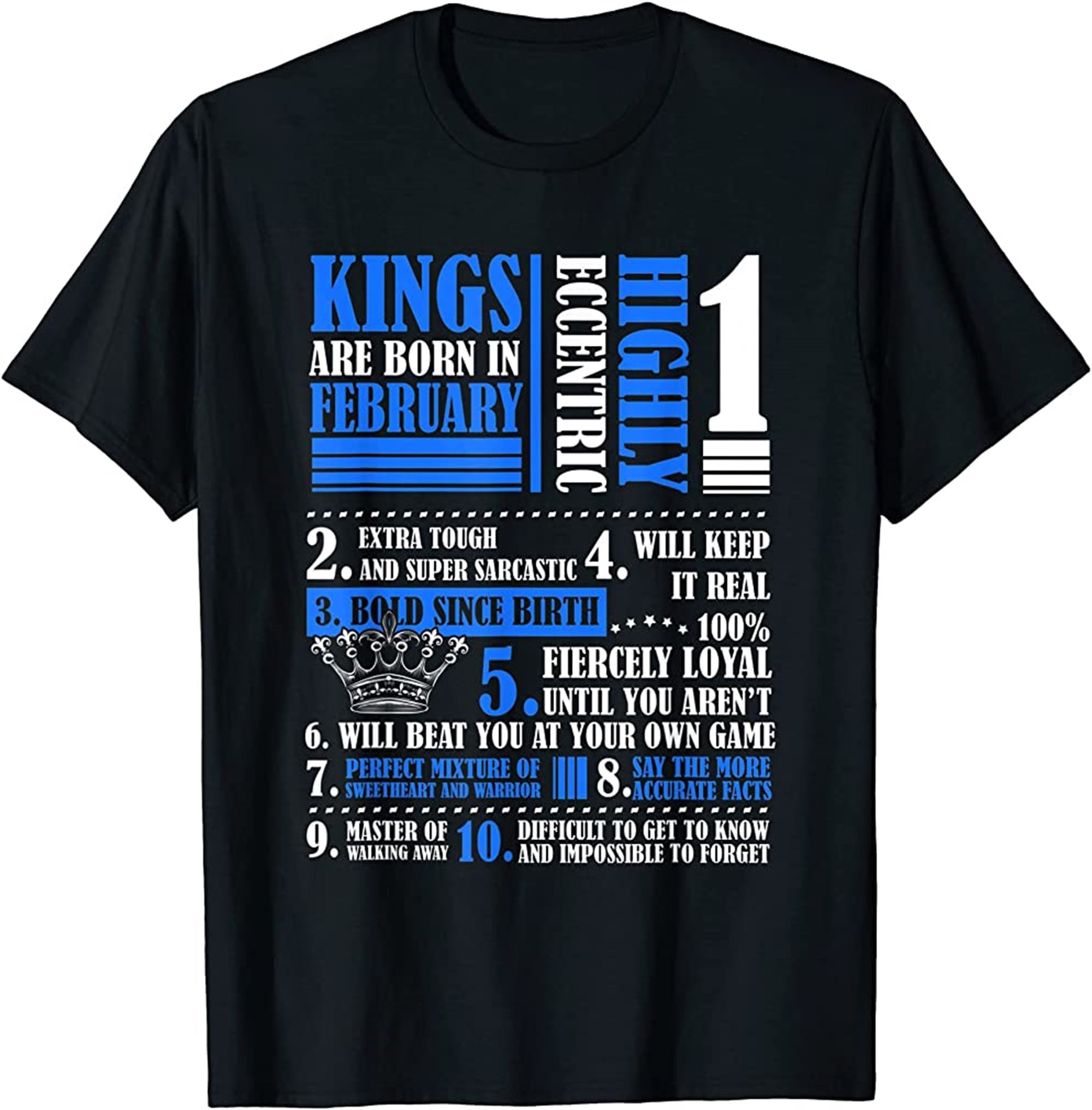Kings Are Born In February Traits For Birthday Celebrants T-shirt Size Up To 5xl