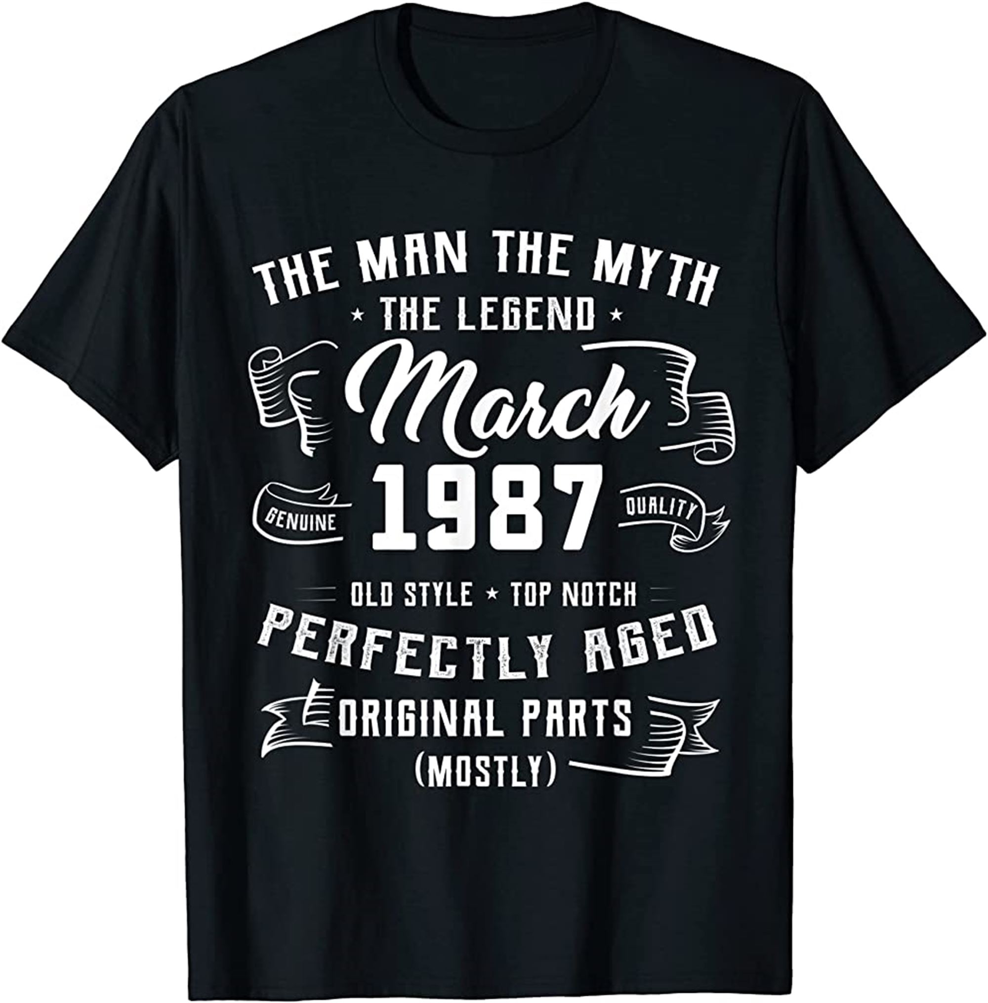 Man Myth Legend March 1987 35th Birthday Gift 35 Year Old T-shirt Plus Size Up To 5xl