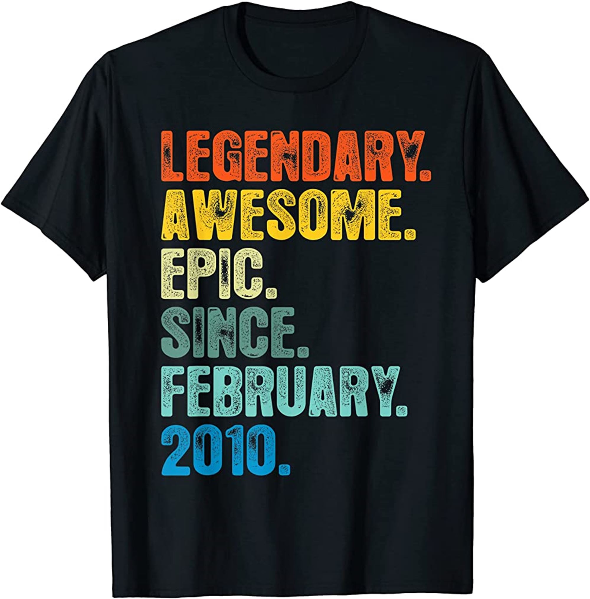 Retro Legendary Since February 2010 T Shirt 12 Years Old T-shirt Size Up To 5xl
