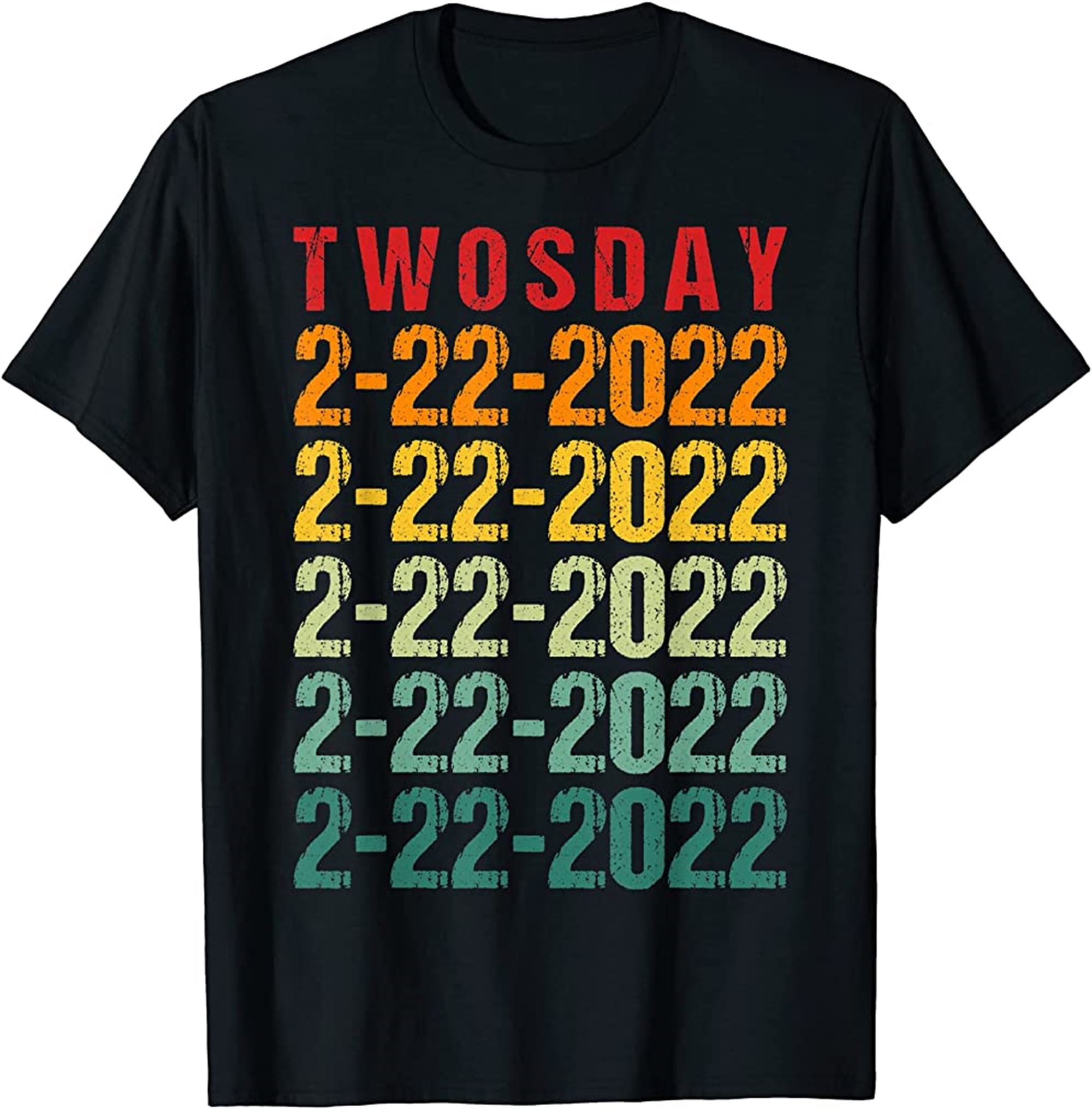 Twosday 02 22 2022 Tuesday February 2nd 2022 Vintage Funny Tshirt Plus Size Up To 5xl
