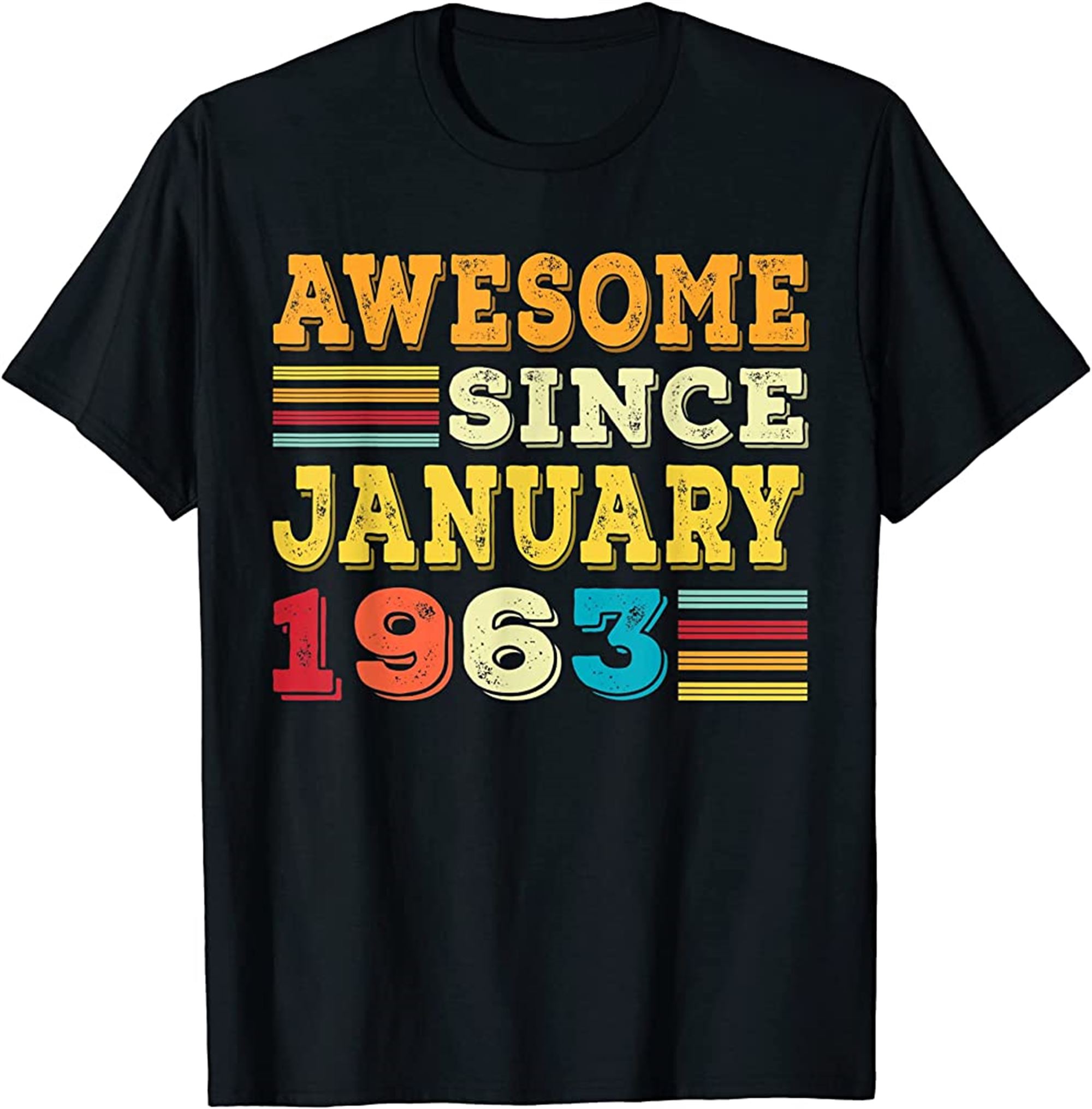 59th Birthday Gift 59 Years Old Awesome Since January 1963 T-shirt Size Up To 5xl