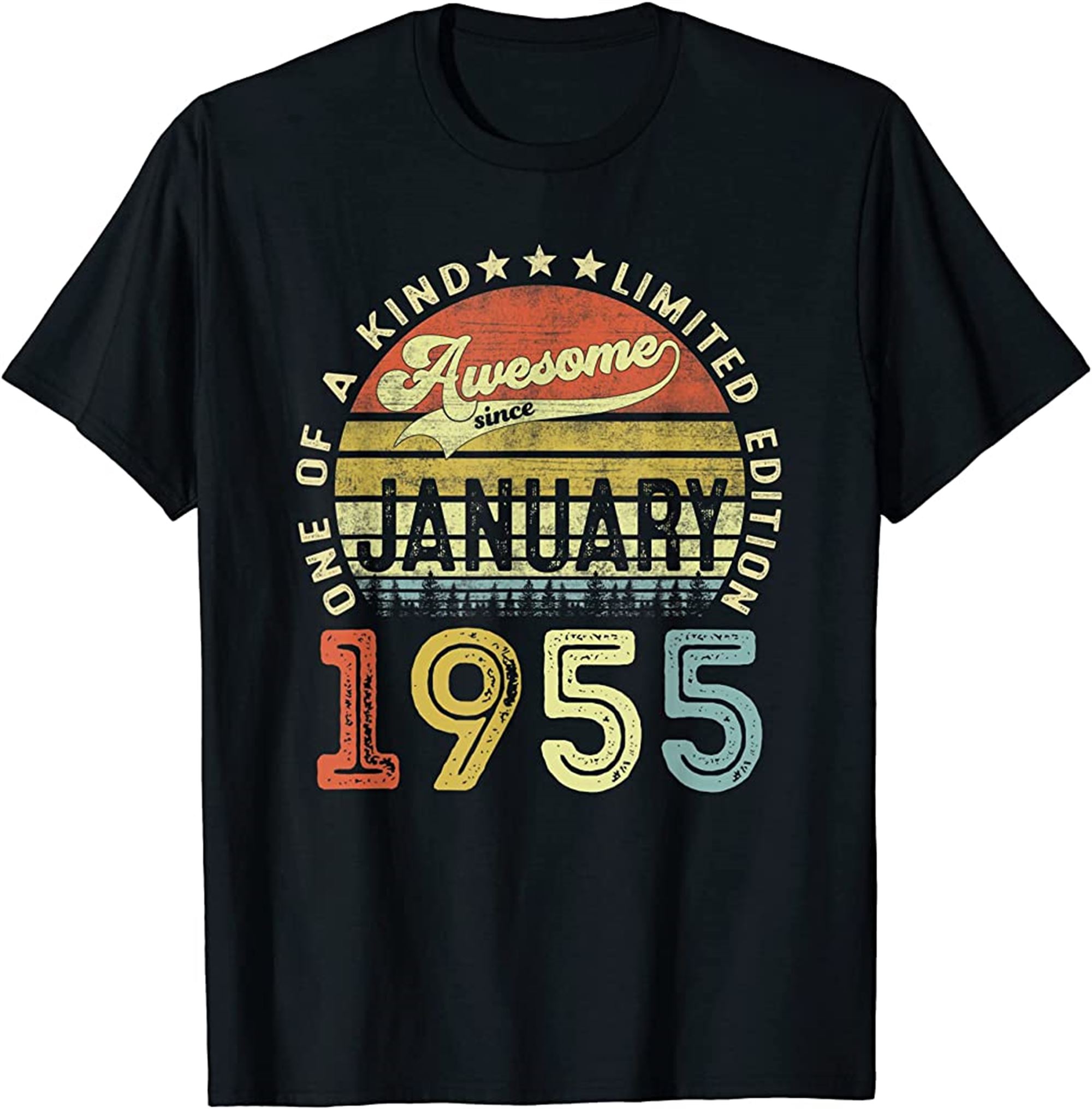 67 Year Old 67th Birthday Gifts Awesome Since January 1955 T-shirt Size Up To 5xl