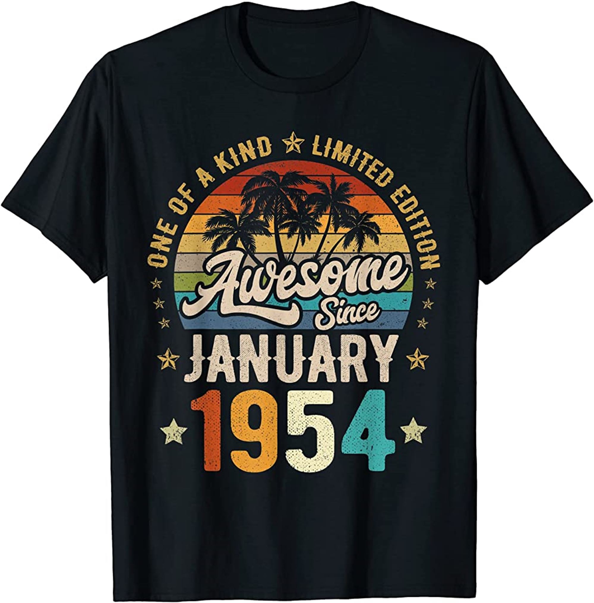 Awesome Since January 1954 Vintage 68th Birthday Gifts T-shirt Size Up To 5xl