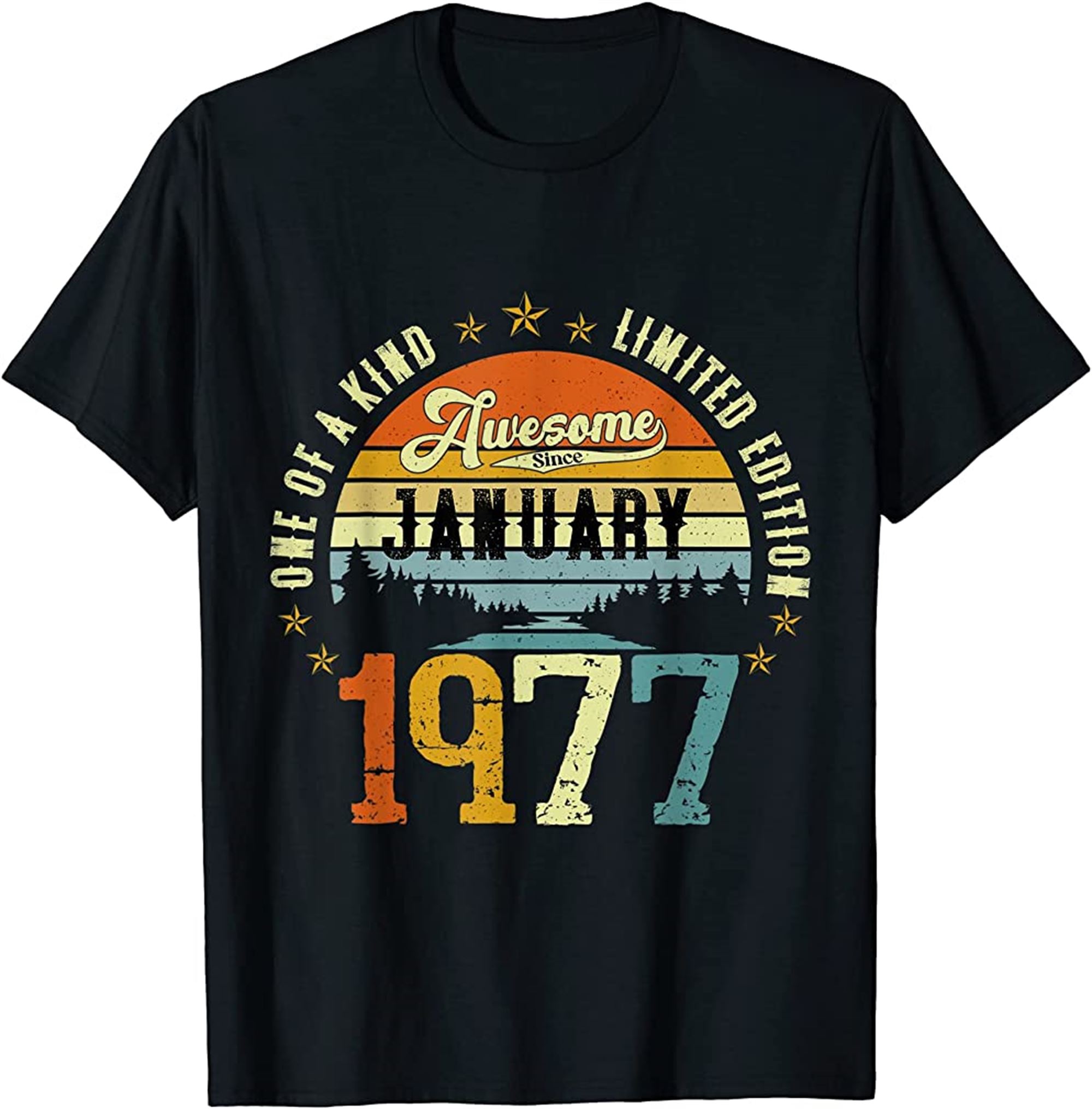 Awesome Since January 1977 Vintage 45th Birthday T-shirt Plus Size Up To 5xl