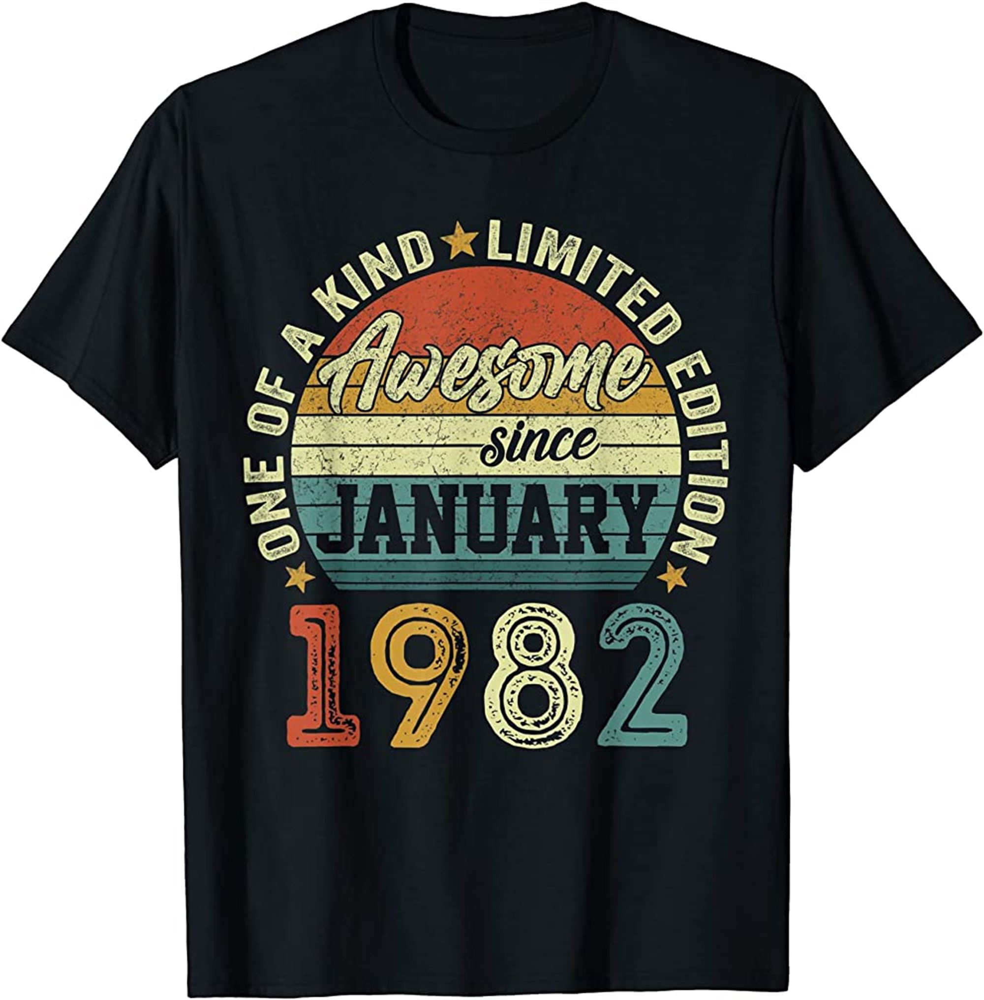 Awesome Since January 1982 40 Years Old 40th Birthday Gifts T-shirt Size Up To 5xl
