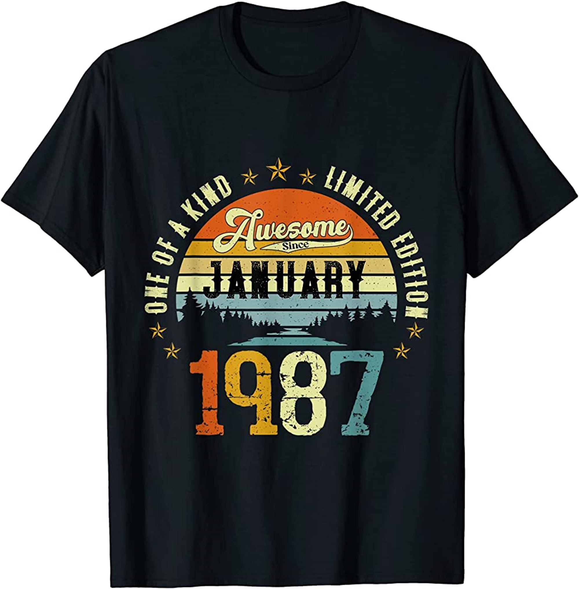 Awesome Since January 1987 Vintage 35th Birthday T-shirt Plus Size Up To 5xl