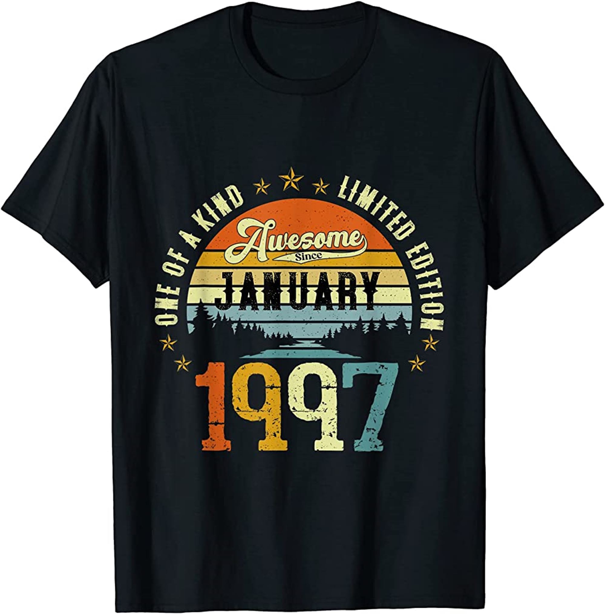 Awesome Since January 1997 Vintage 25th Birthday T-shirt Plus Size Up To 5xl