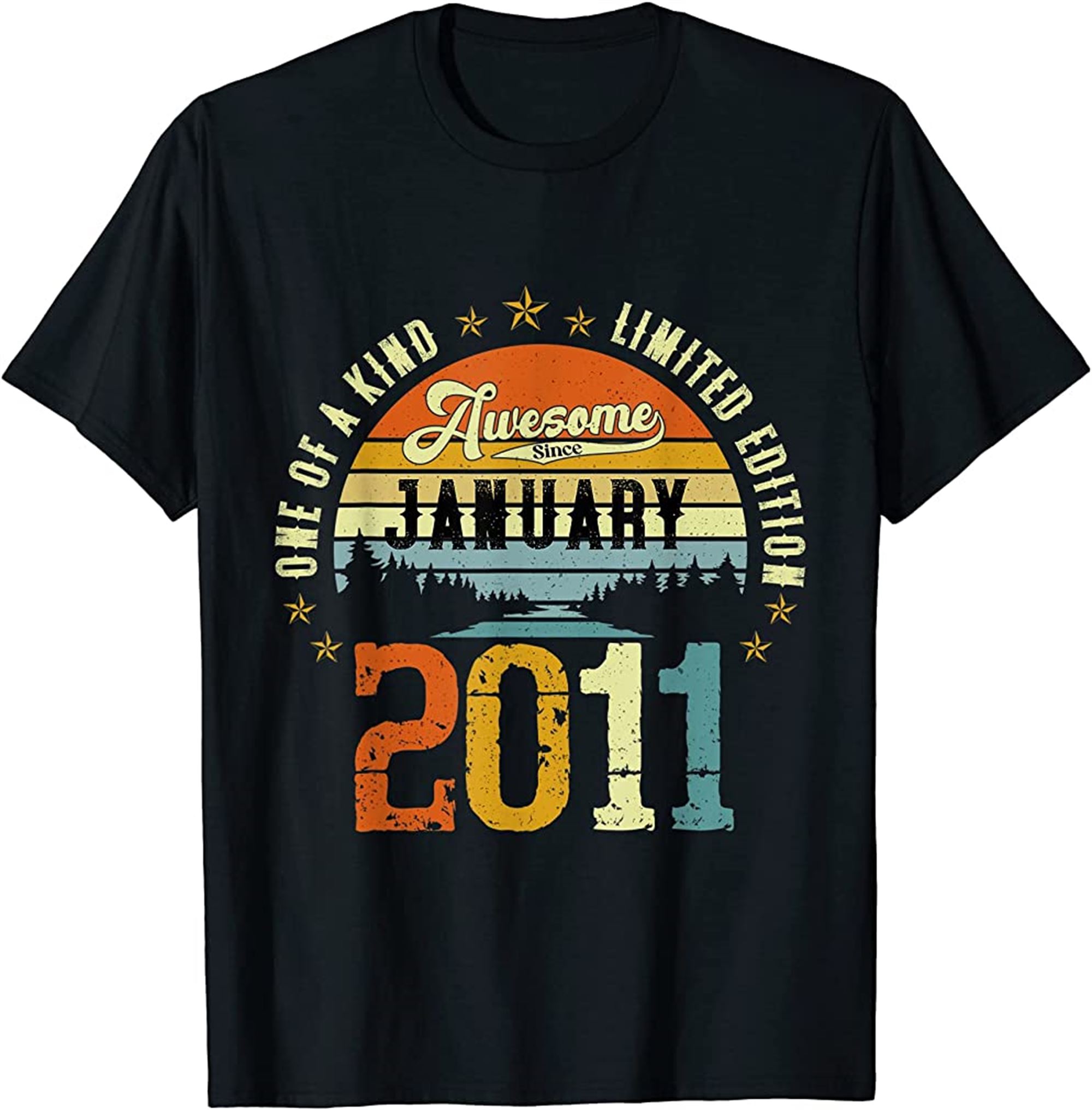 Awesome Since January 2011 Vintage 11th Birthday T-shirt Size Up To 5xl
