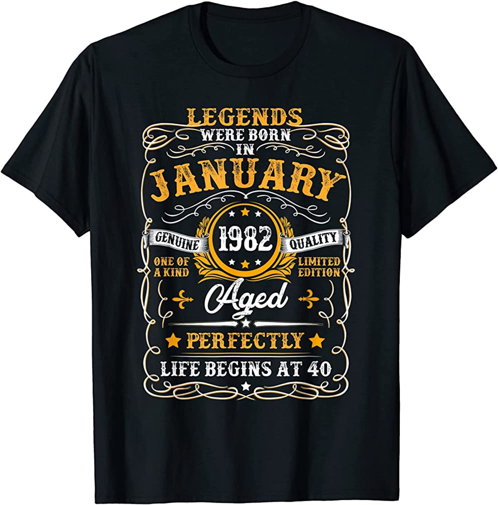January 1982 Retro Vintage 40 Years Old 40th Birthday Gift T-shirt Plus Size Up To 5xl