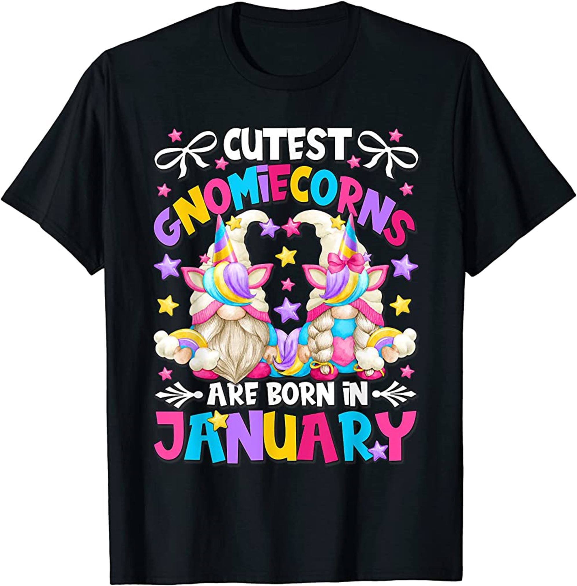 Unique Unicorn Birthday Gnomes For Women Born In January T-shirt Full Size Up To 5xl