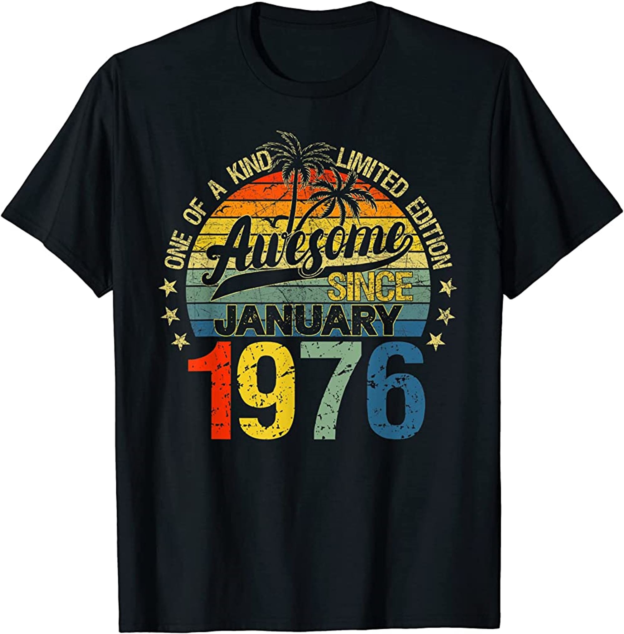 Vintage 46 Years Old January 1976 Decorations 46th Birthday T-shirt Plus Size Up To 5xl
