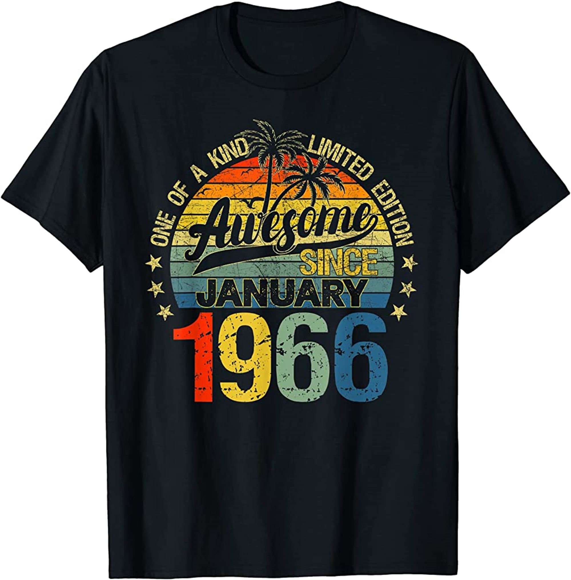 Vintage 56 Years Old January 1966 Decorations 56th Birthday T-shirt Plus Size Up To 5xl