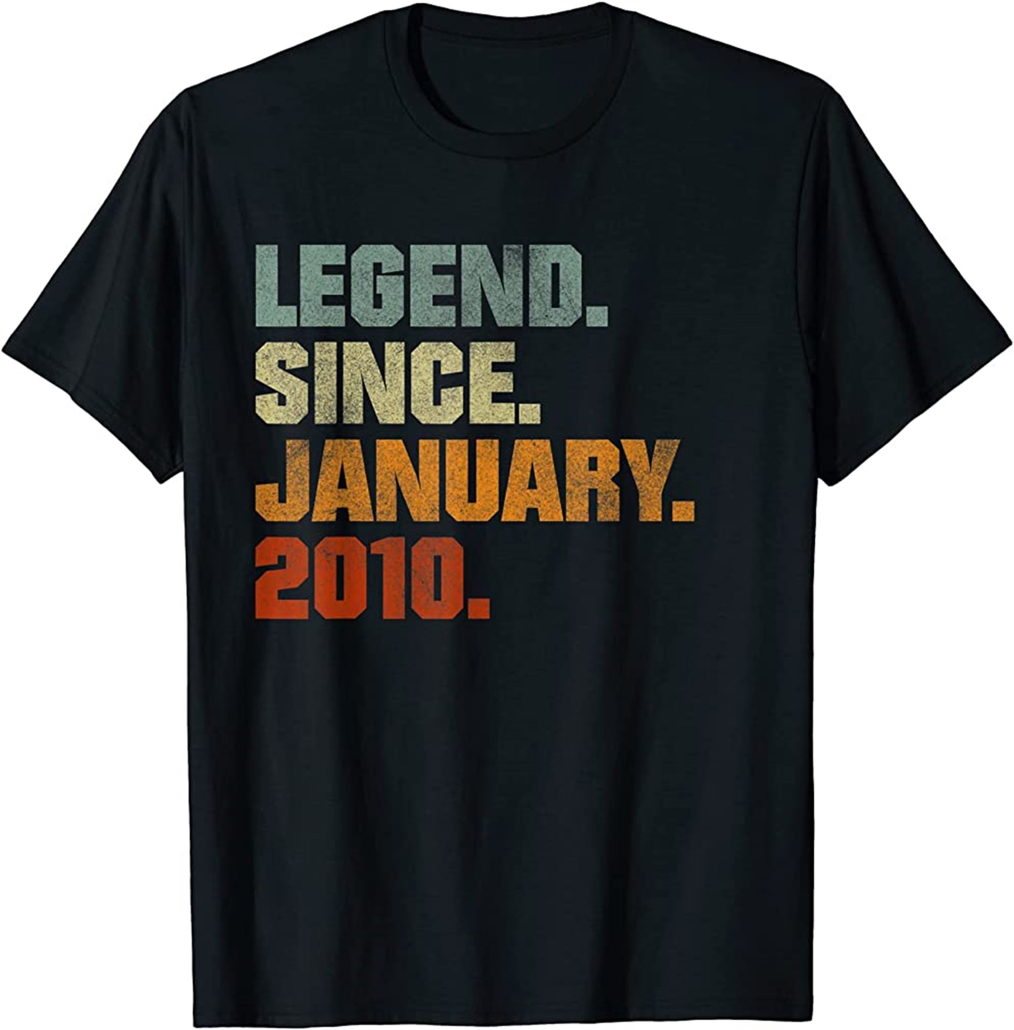 Vintage Boys Girls 12th Birthday Legend Since January 2010 T-shirt Plus Size Up To 5xl