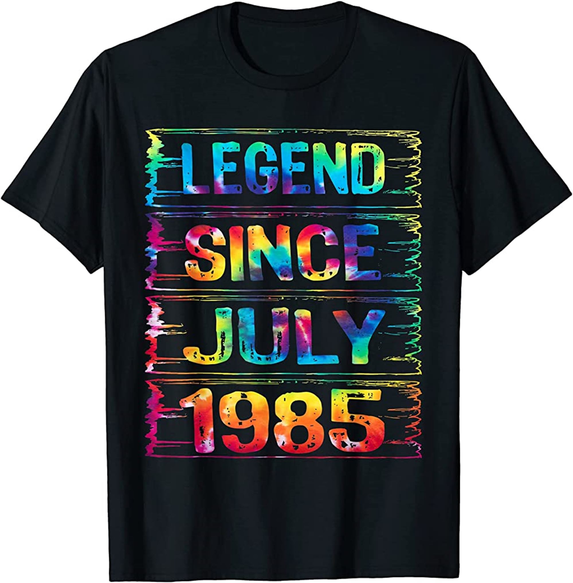 July 37 Years Old Since 1985 37th Birthday Gifts Tie Dye T-shirt Plus Size Up To 5xl
