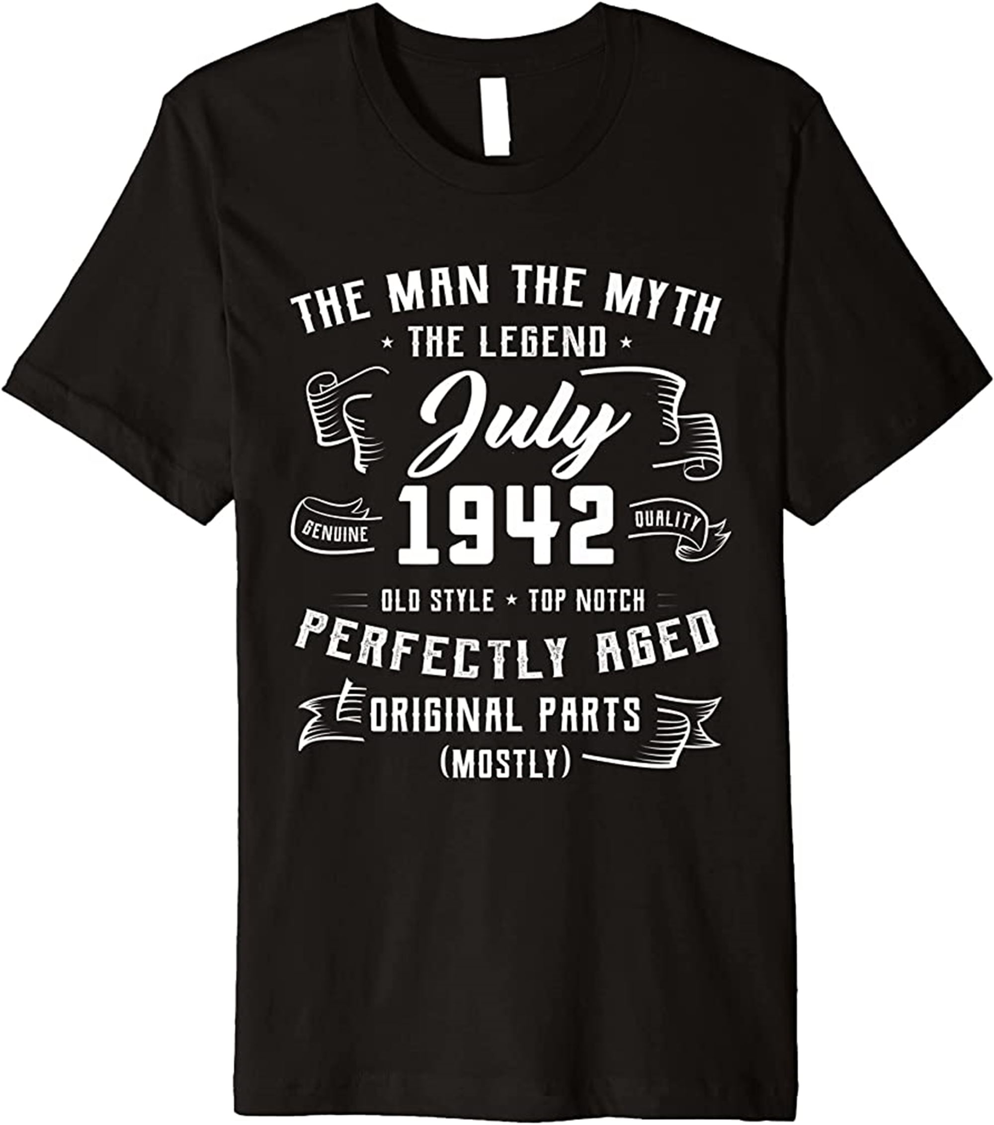 Mens Man Myth Legend July 1942 80th Birthday Gift 80 Years Old Premium T-shirt Plus Size Up To 5xl