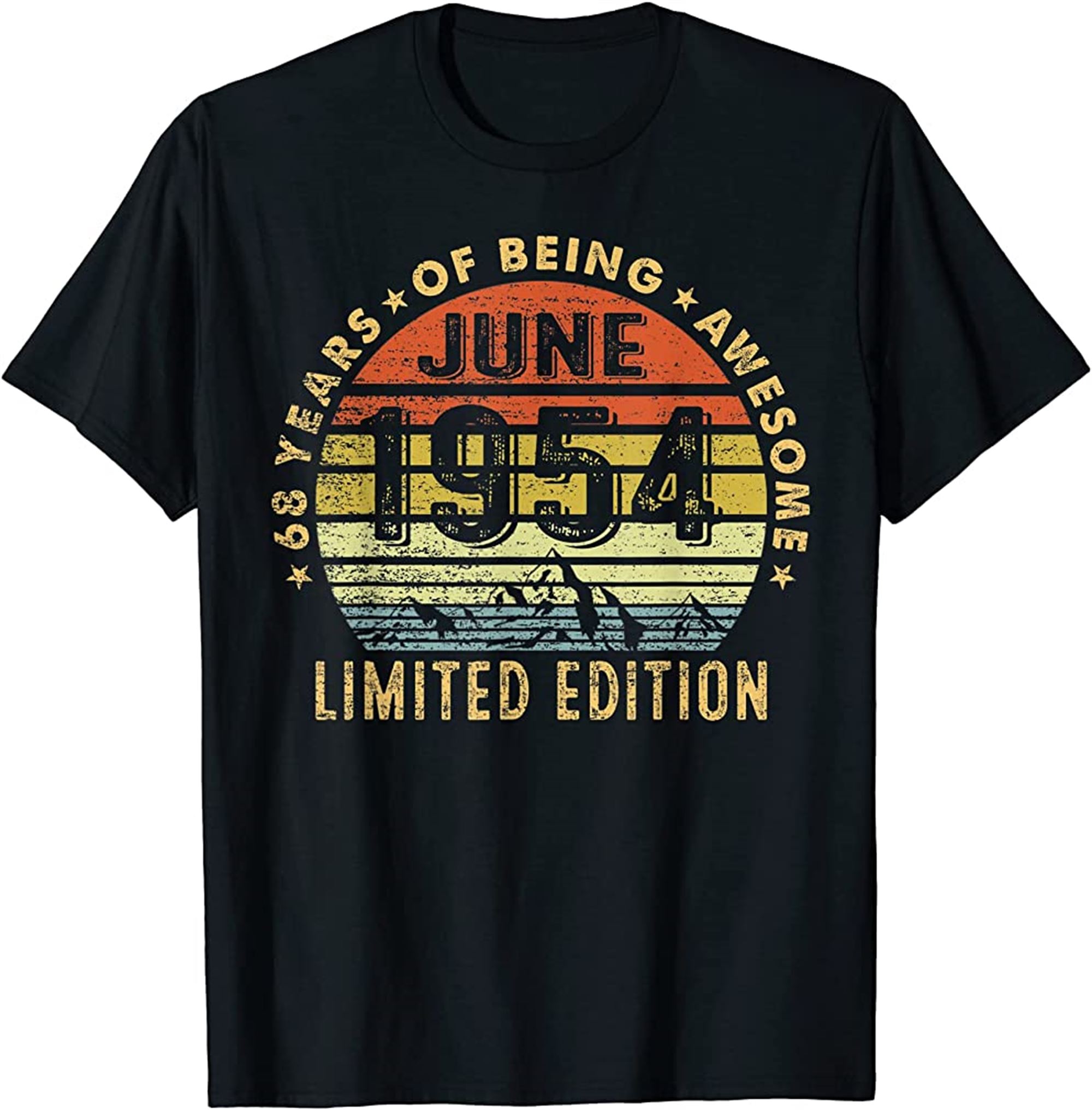 68 Year Old Awesome Since June 1954 Gifts 68th Birthday T-shirt Size Up To 5xl