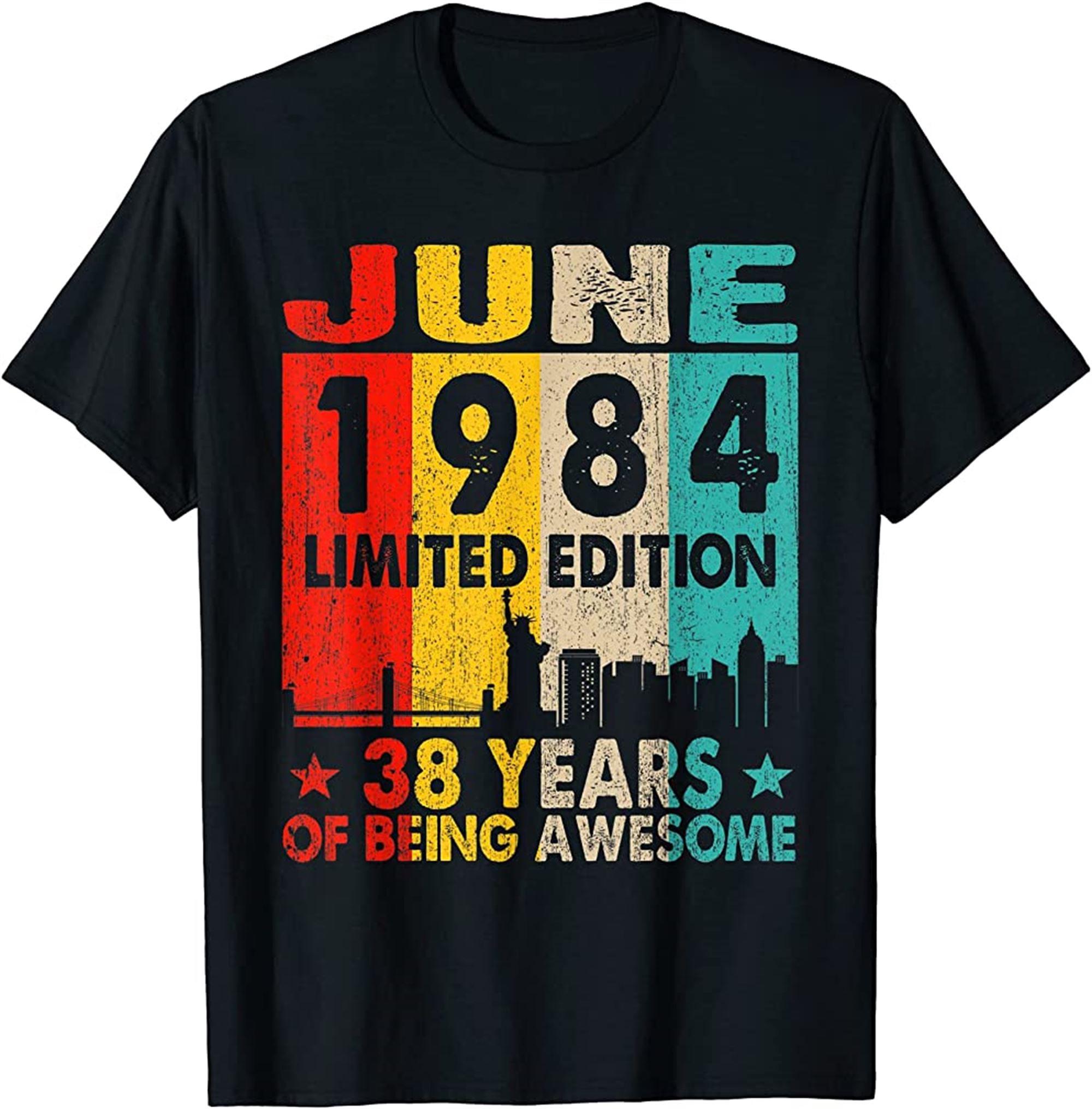 Awesome Since June 1984 38th Birthday Vintage Retro T-shirt Full Size Up To 5xl