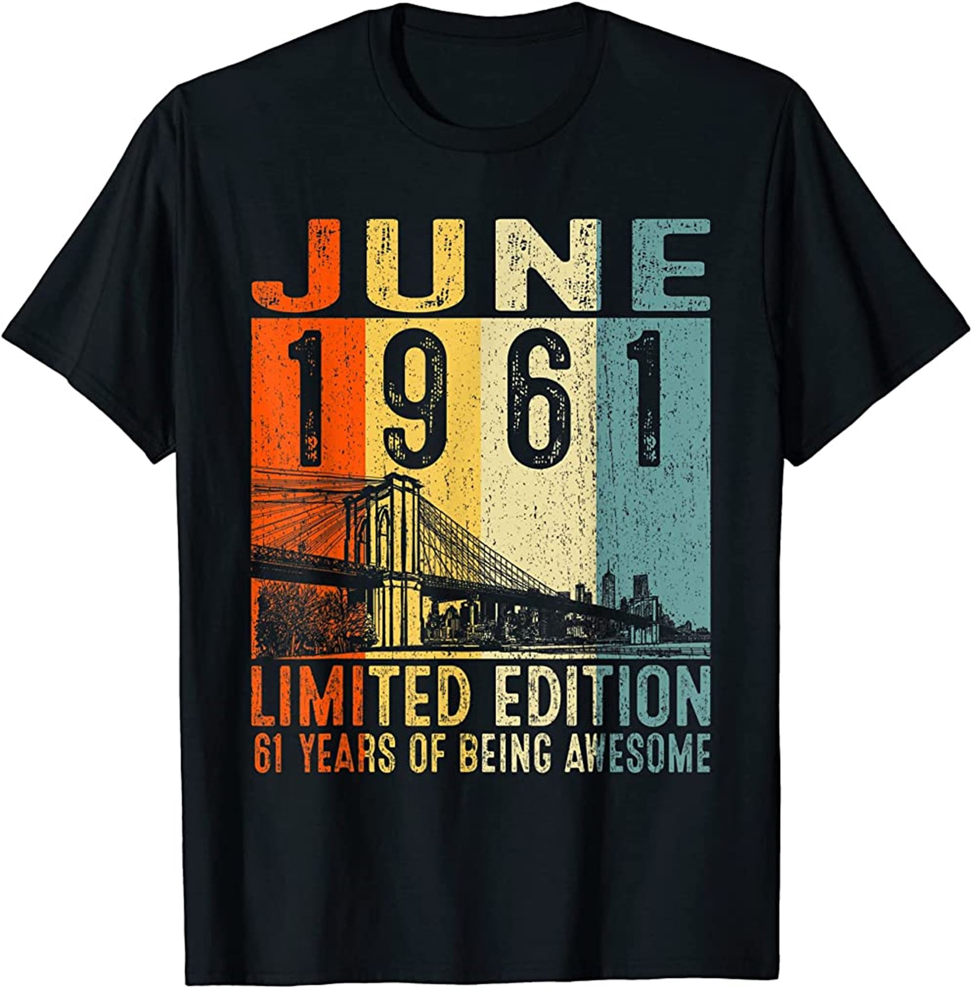 Vintage 1961 61 Years Old Made In June 1961 61st Birthday T-shirt Plus Size Up To 5xl