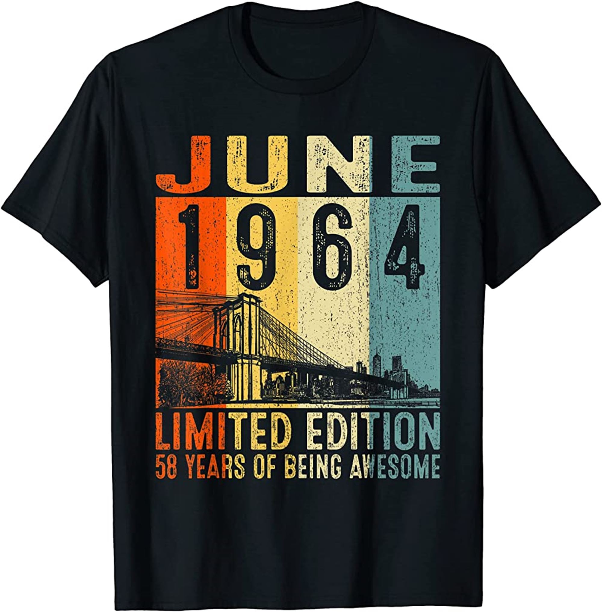 Vintage 1964 58 Years Old Made In June 1964 58th Birthday T-shirt Size Up To 5xl