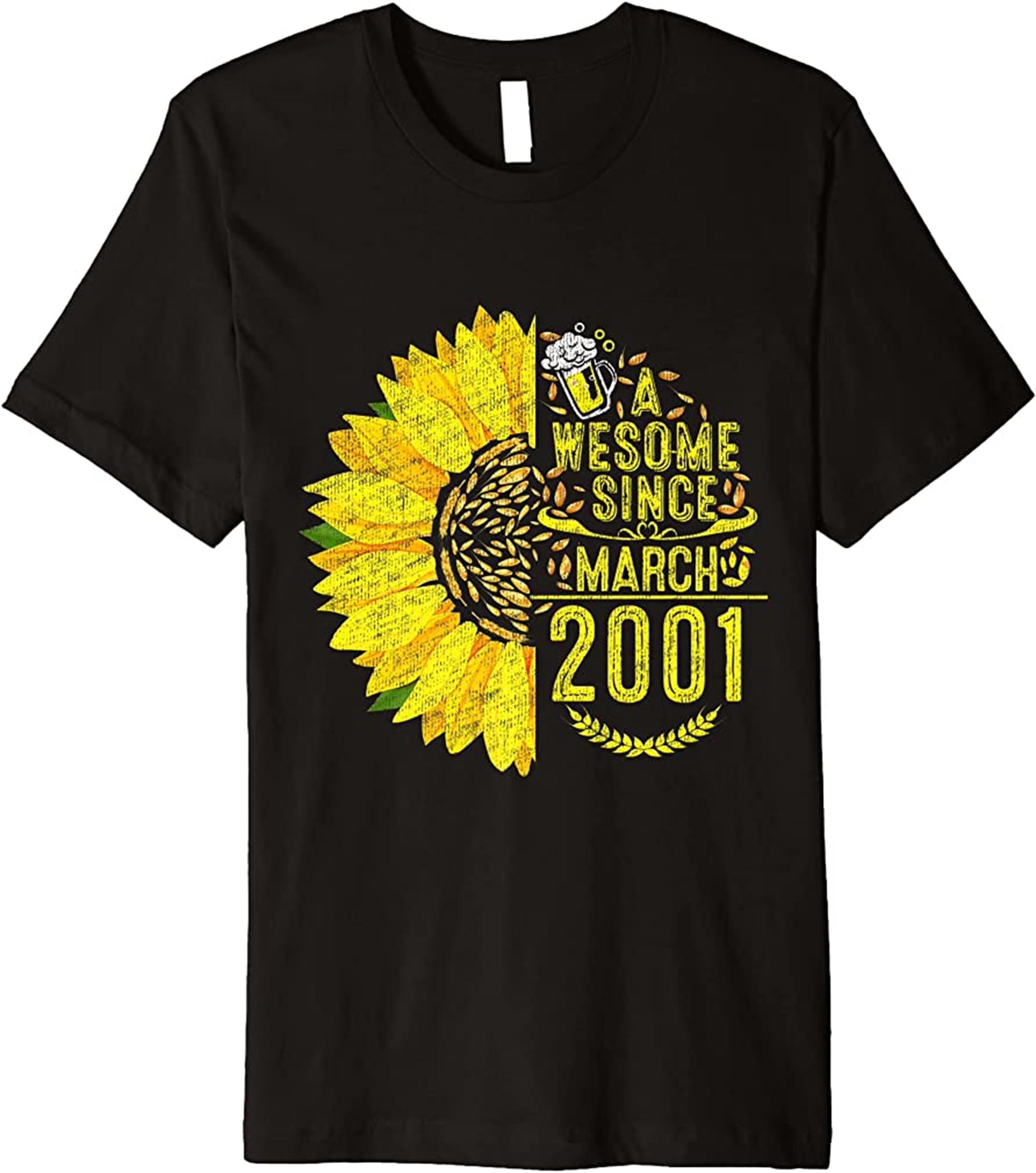 Vintage 2002 Funny 20 Years Old March 20th Sunshine Birthday Premium T-shirt Full Size Up To 5xl