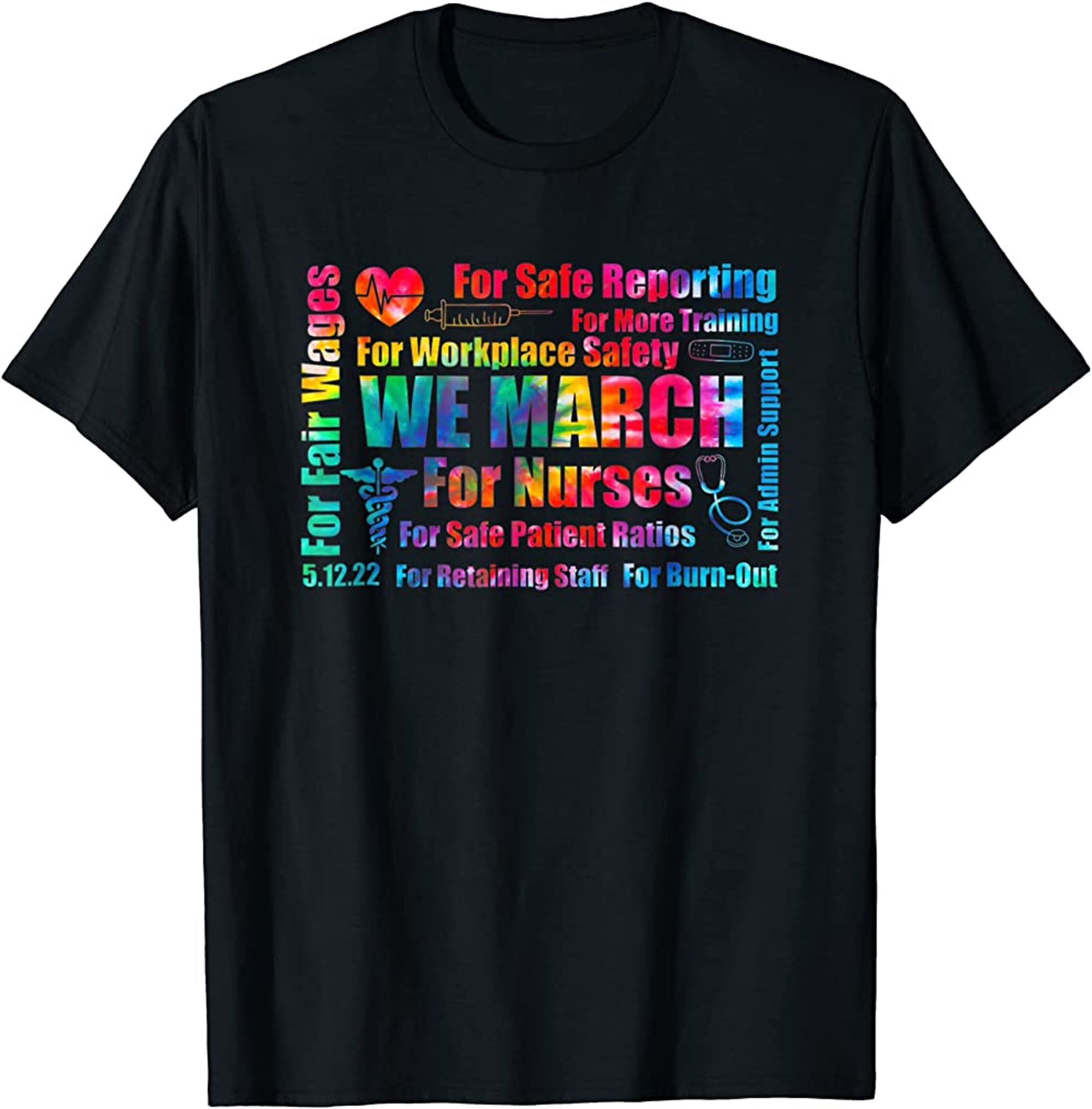 We March For Nurses 2022 Nurse Rn Million Nurse March T-shirt Full Size Up To 5xl