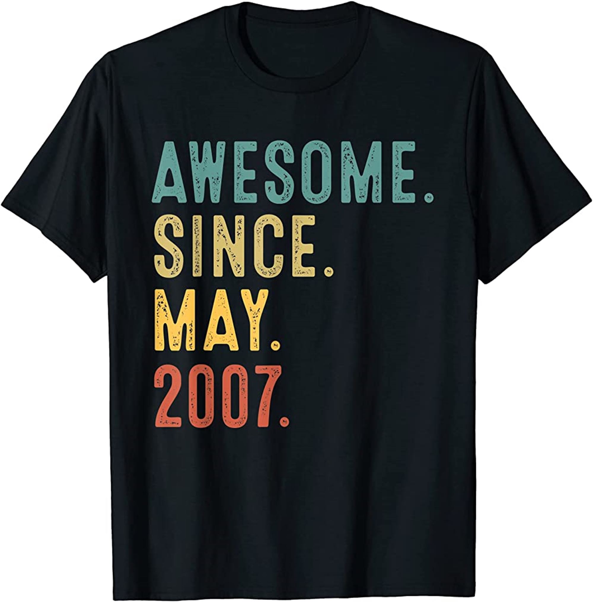 15 Years Old Gifts Awesome Since May 2007 15th Birthday T-shirt Full Size Up To 5xl
