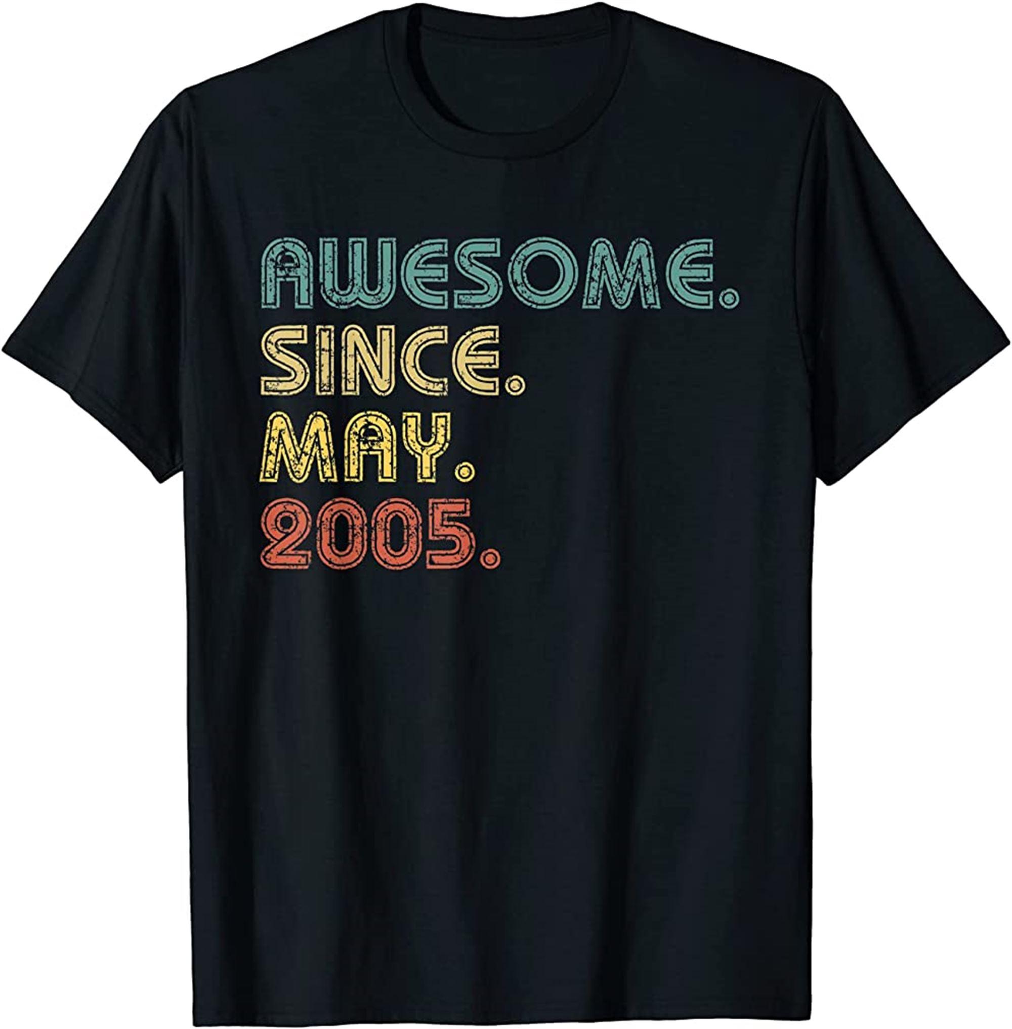 17 Years Old Gifts Awesome Since May 2005 17th Birthday T-shirt Plus Size Up To 5xl