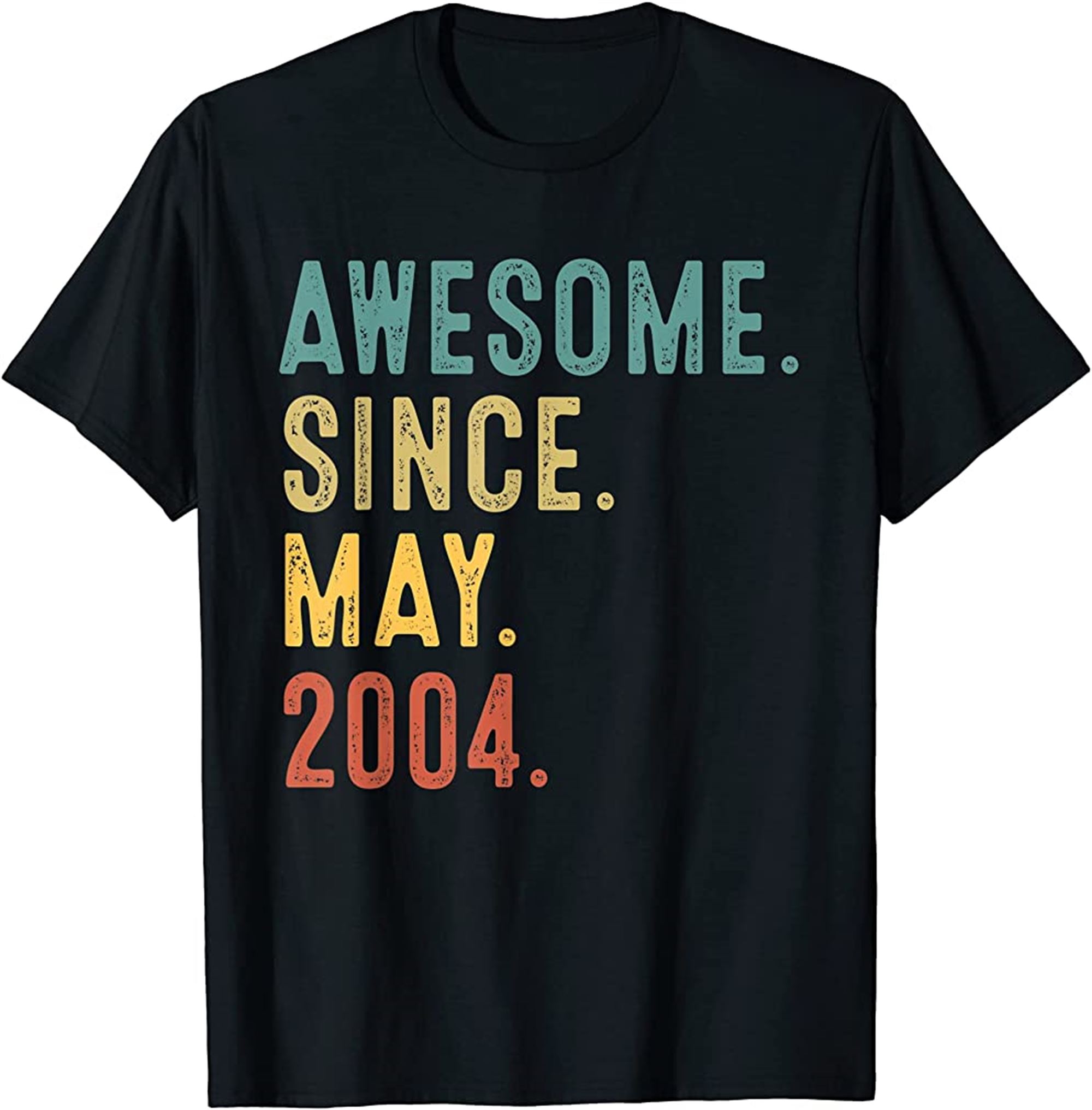 18 Years Old Gifts Awesome Since May 2004 18th Birthday T-shirt Size Up To 5xl