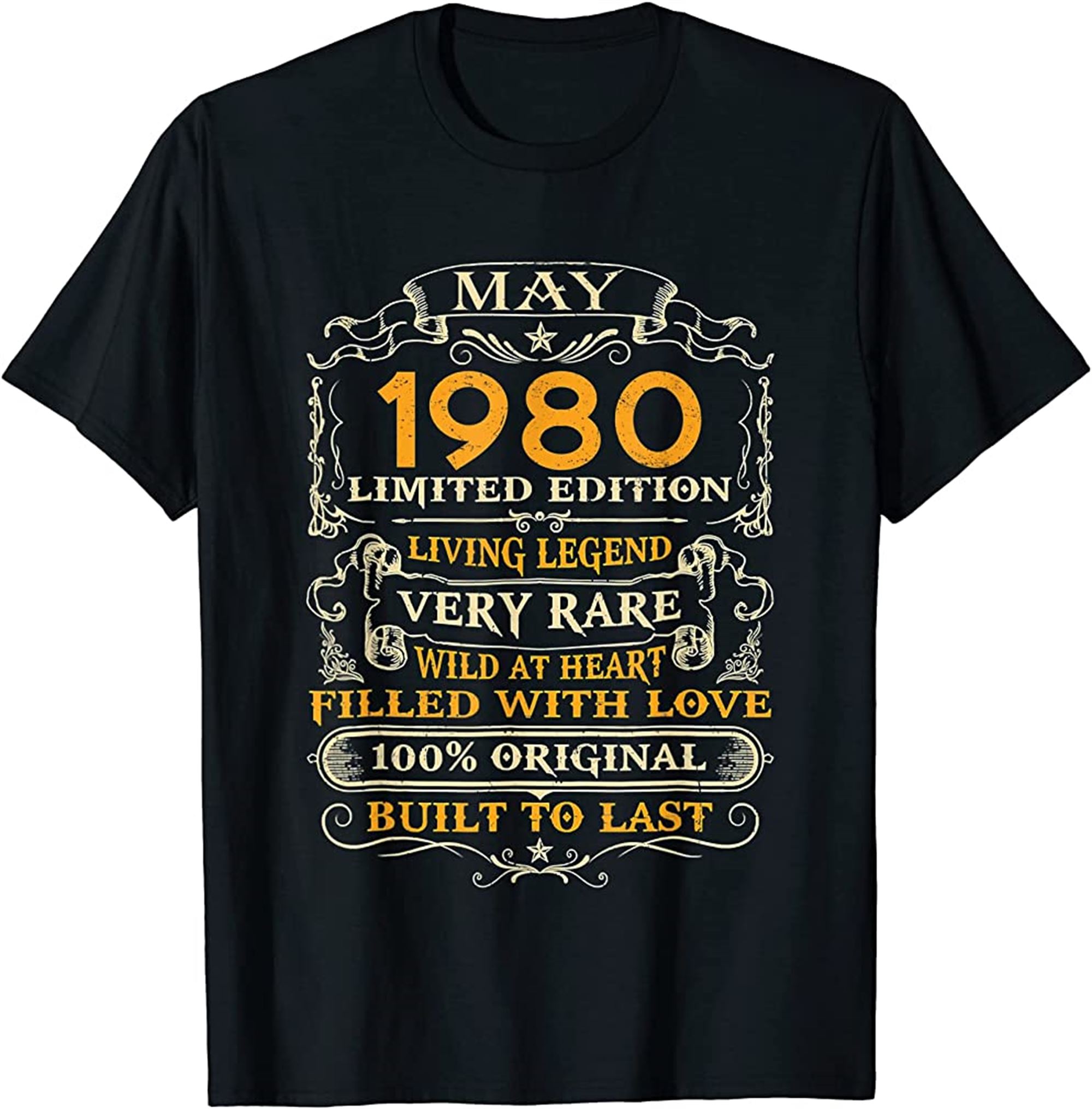 42nd Birthday Gift 42 Years Old Retro Vintage May 1980 T-shirt Full Size Up To 5xl