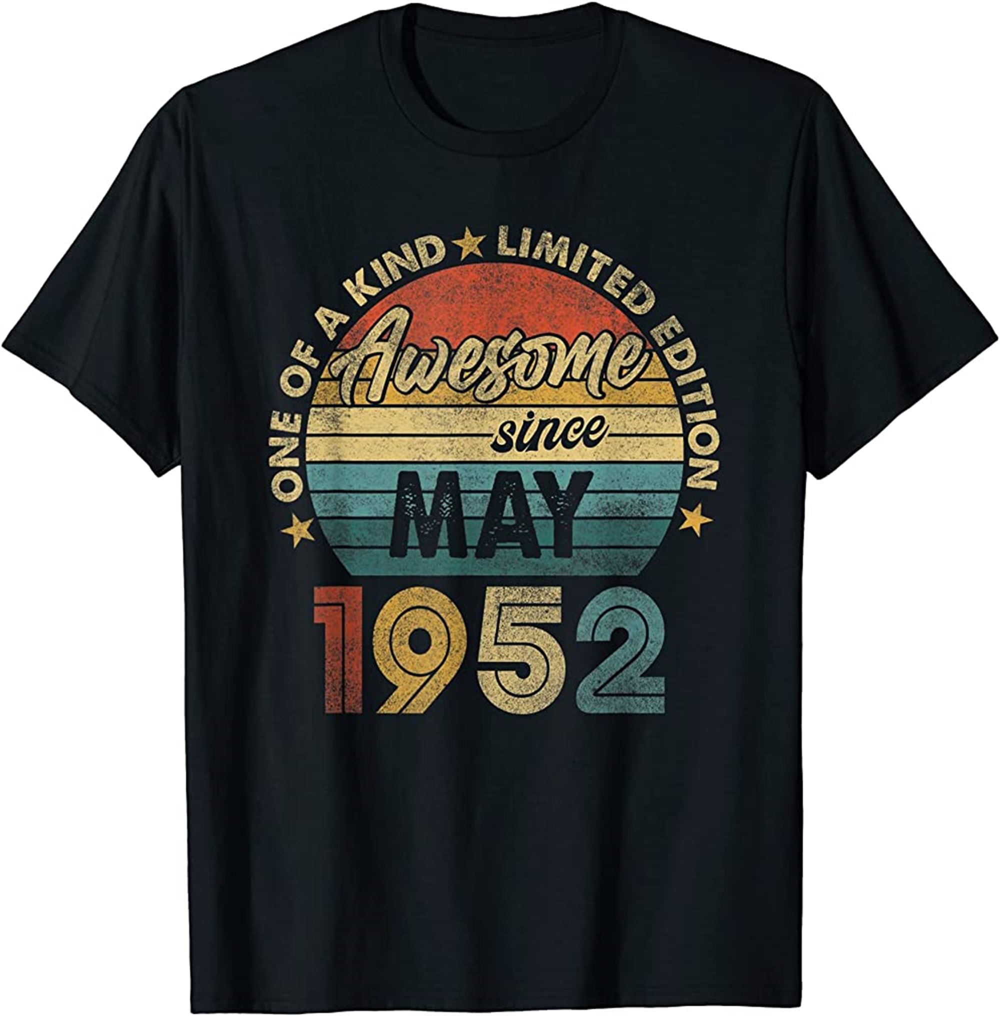 70 Year Old Awesome Since May 1952 Gifts 70th Birthday Men T-shirt Full Size Up To 5xl