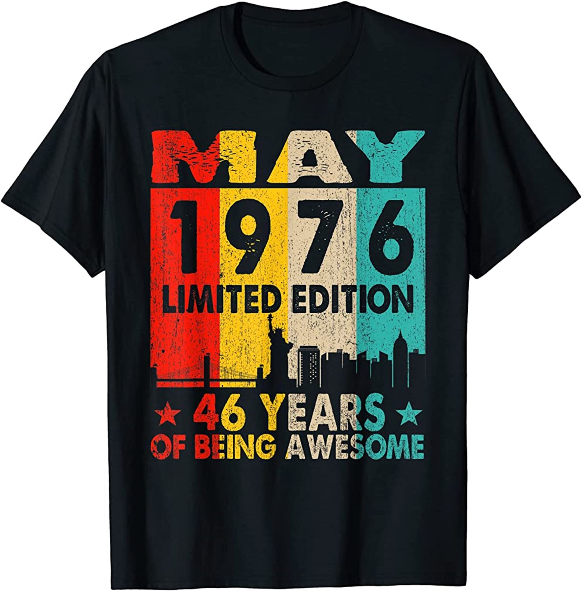 Awesome Since May 1976 46th Birthday Vintage Retro T-shirt Plus Size Up To 5xl