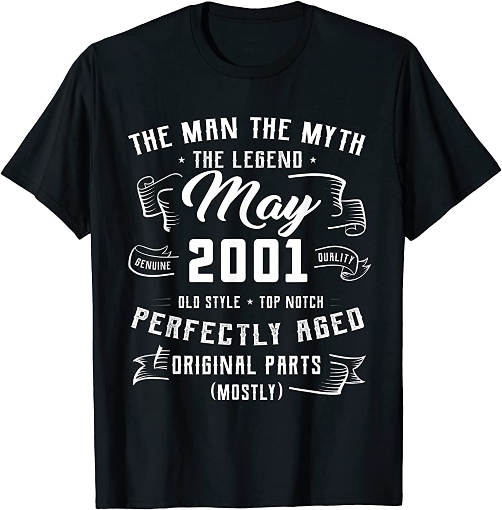 Man Myth Legend May 2001 21st Birthday Gift 21 Years Old T-shirt Size Up To 5xl