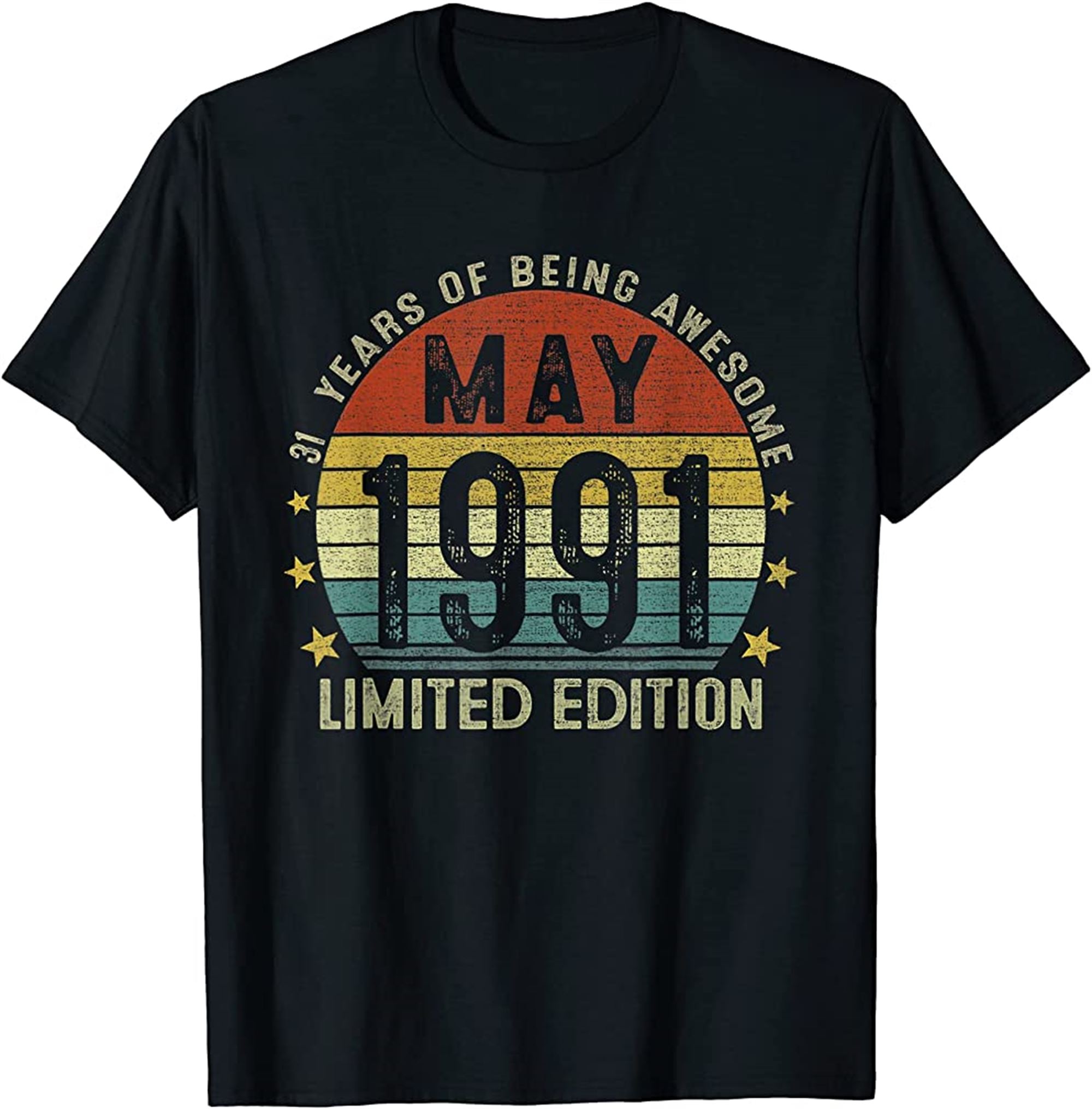 May 1991 Vintage 31st Birthday 31 Year Old Gifts For Men T-shirt Plus Size Up To 5xl