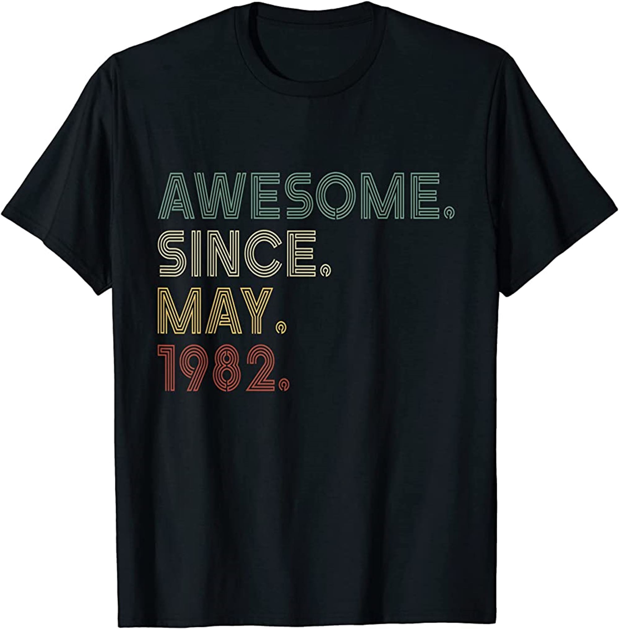Vintage 40th Birthday Awesome Since May 1982 40 Years Old T-shirt Plus Size Up To 5xl