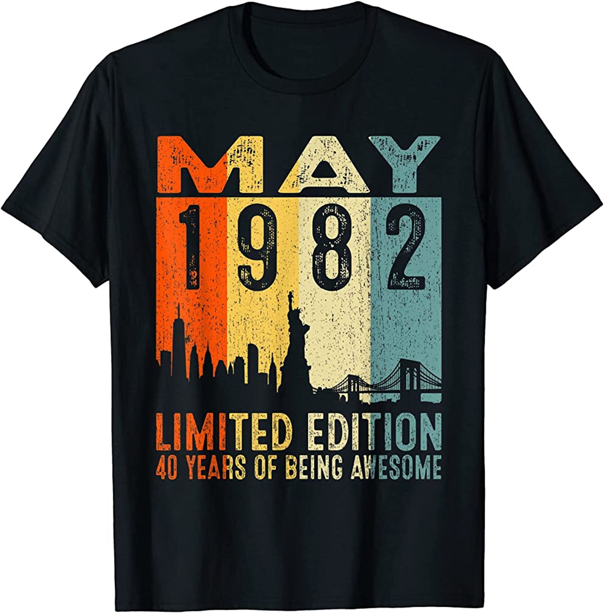 Vintage May 1982 Limited Edition 40th Birthday 40 Year Old T-shirt Plus Size Up To 5xl