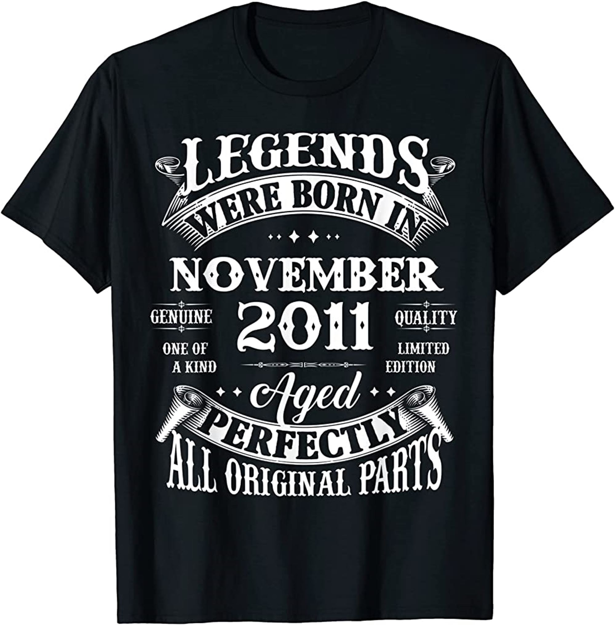 11th Birthday Gift Legends Born In November 2011 11 Yrs Old T-shirt Size Up To 5xl