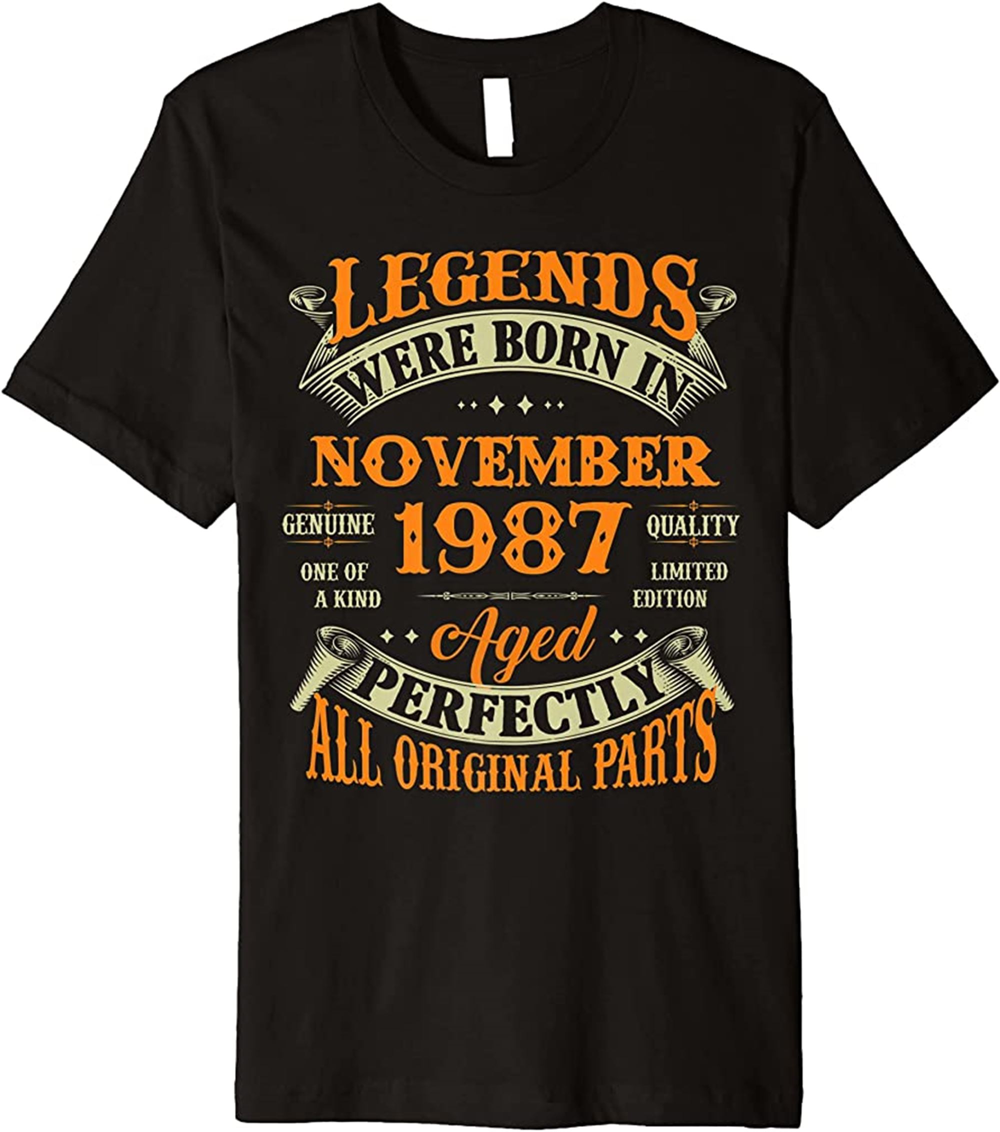 35th Birthday Gift Legends Born In November 1987 35 Yrs Old Premium T-shirt Full Size Up To 5xl
