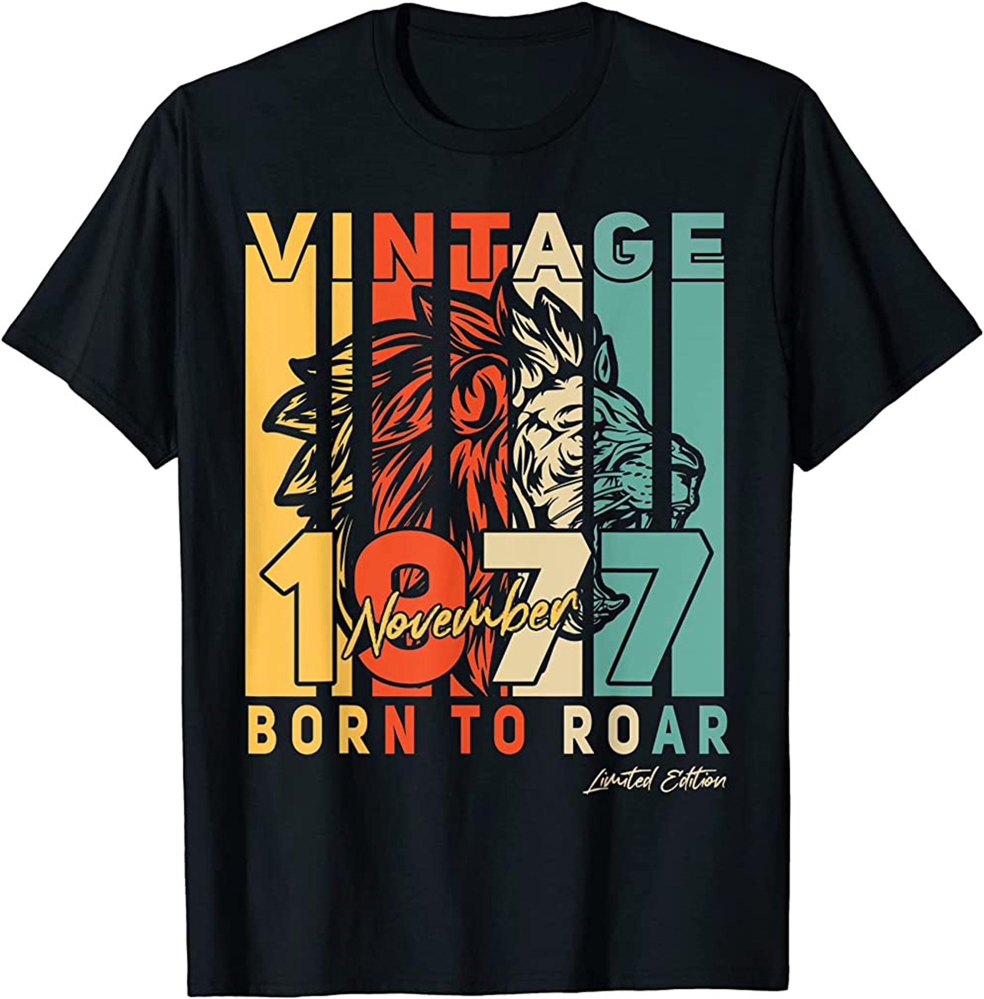 45th Birthday Gifts November 45 Years Old Vintage 1977 Mens T-shirt Plus Size Up To 5xl