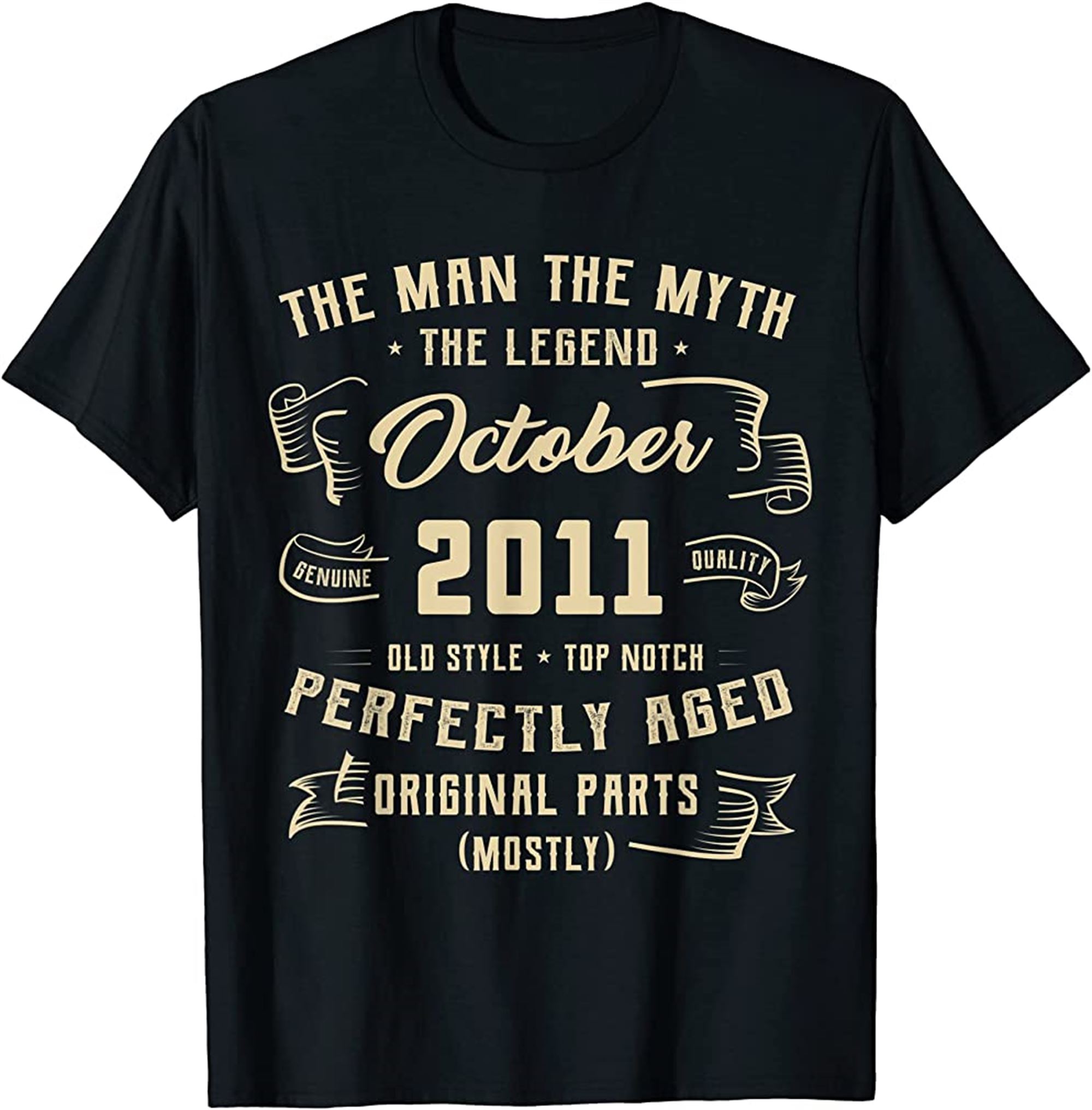 Mens Man Myth Legend October 2011 11th Birthday Gift 11 Years T-shirt Full Size Up To 5xl