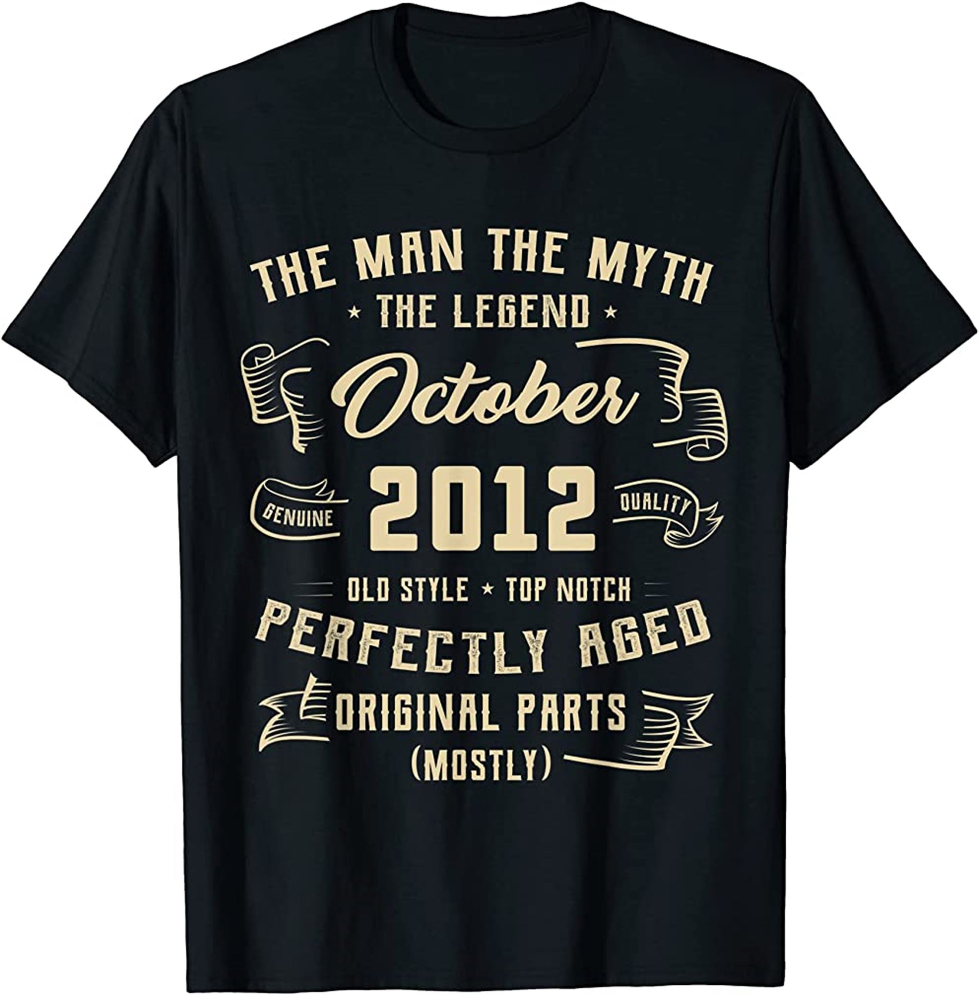 Mens Man Myth Legend October 2012 10th Birthday Gift 10 Years T-shirt Plus Size Up To 5xl