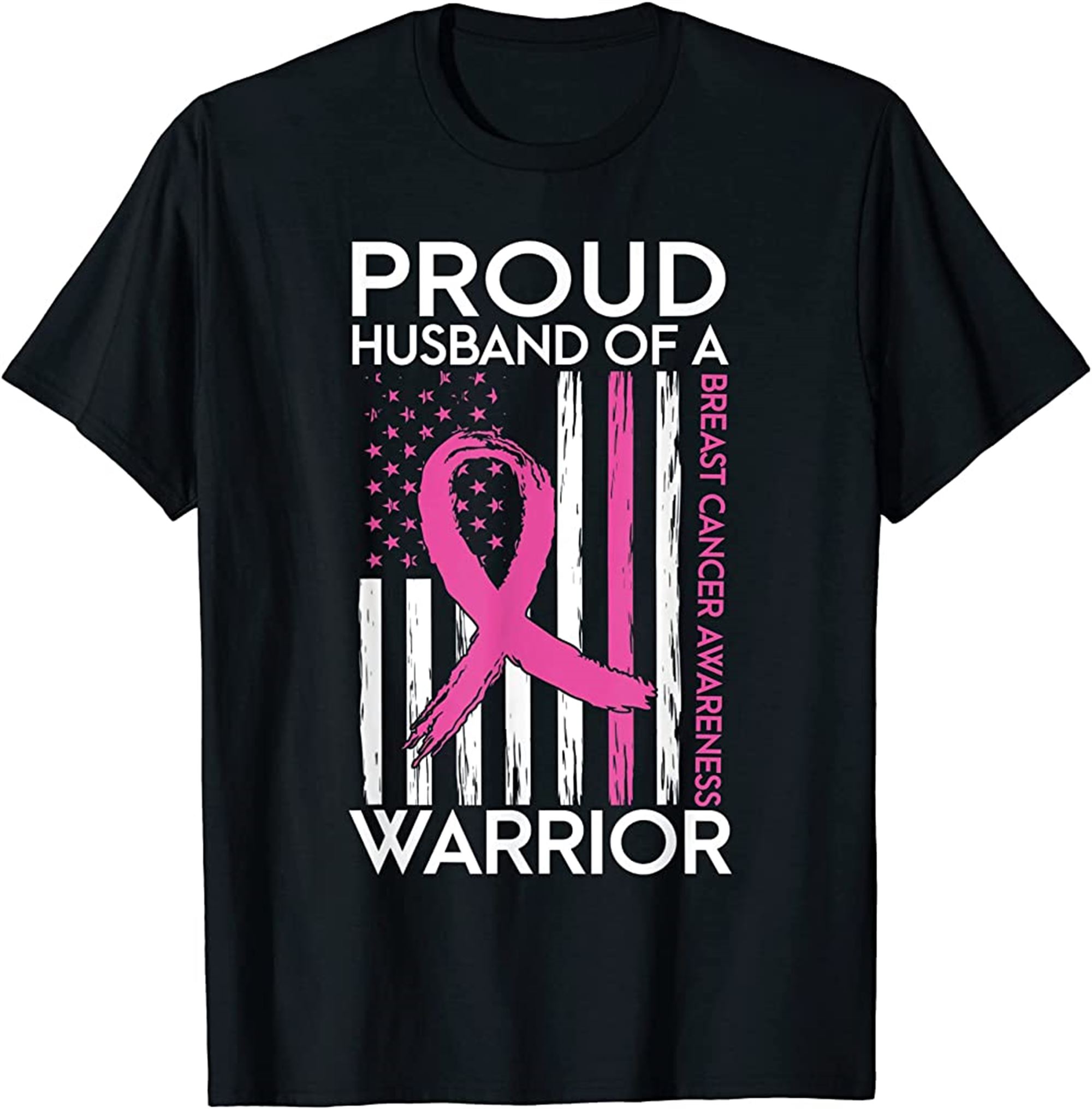Proud Husband Of A Warrior Breast Cancer Support Squad T-shirt Size Up To 5xl