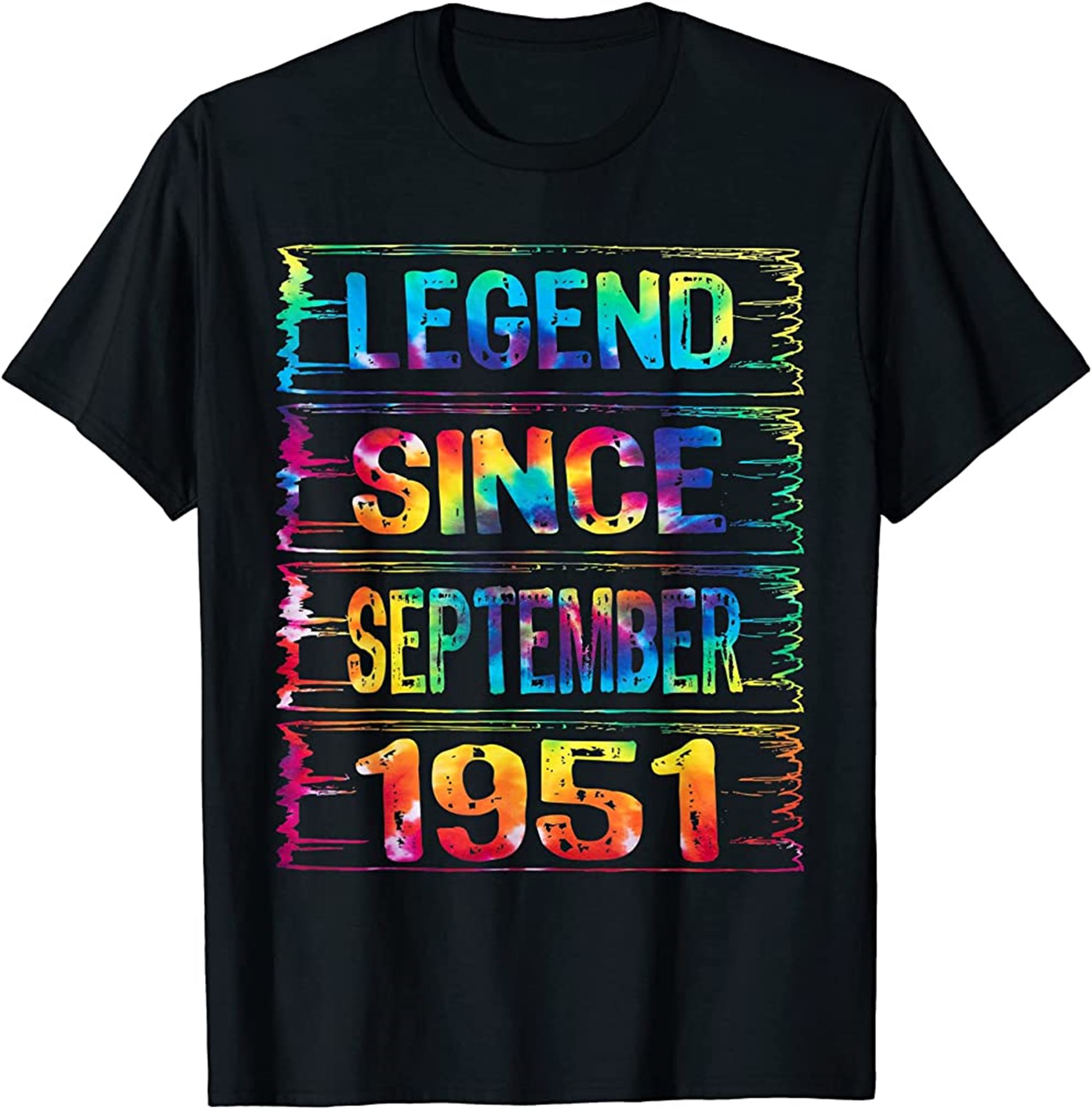 September 71 Year Old Since 1951 71st Birthday Gift Tie Dye T-shirt Full Size Up To 5xl