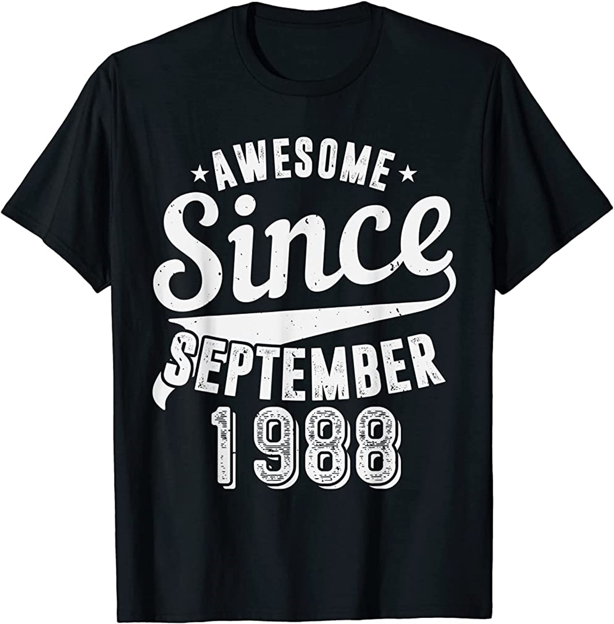 Vintage 1988 Awesome Since September Happy My 34th Birthday T-shirt Full Size Up To 5xl