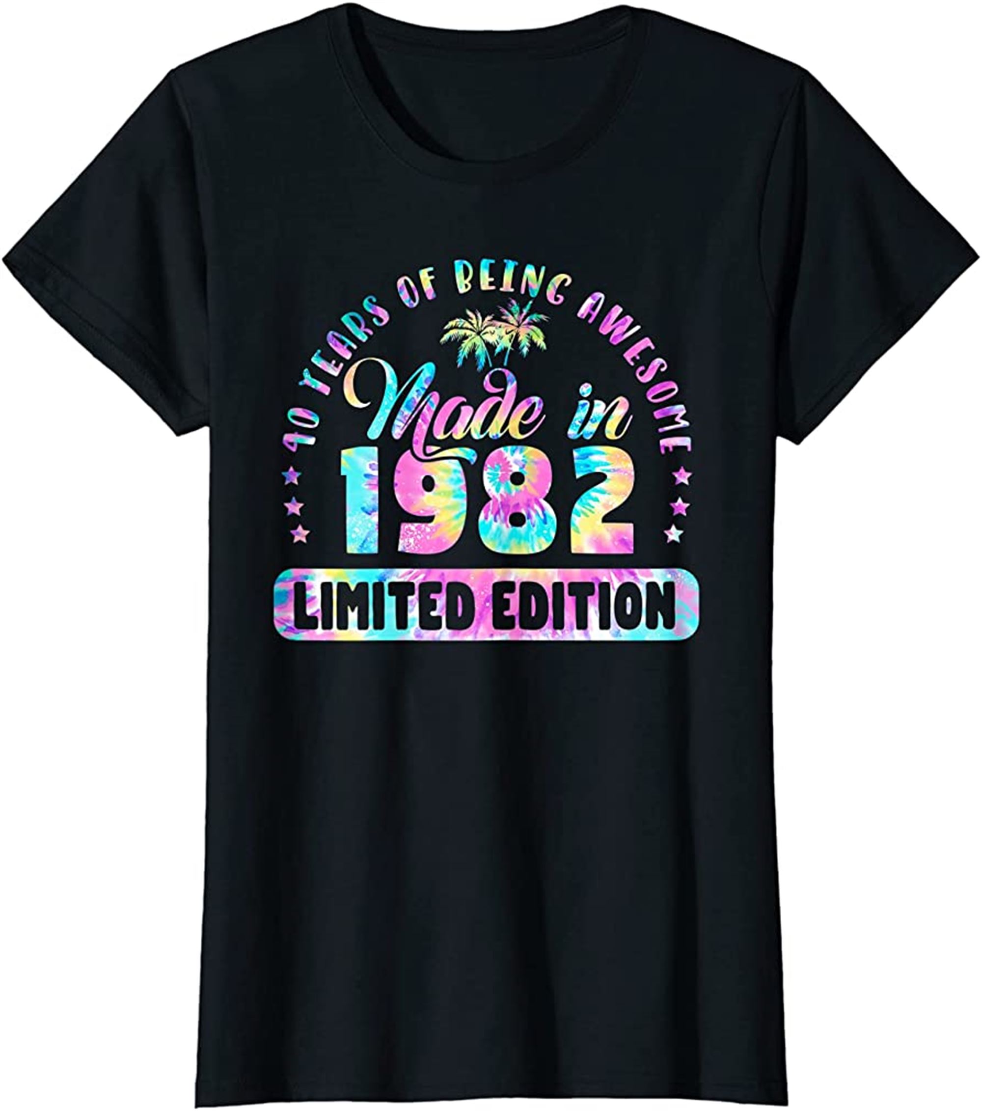 Womens Made In 1982 Limited Edition 40 Birthday Gifts 40 Year Old T-shirt Plus Size Up To 5xl