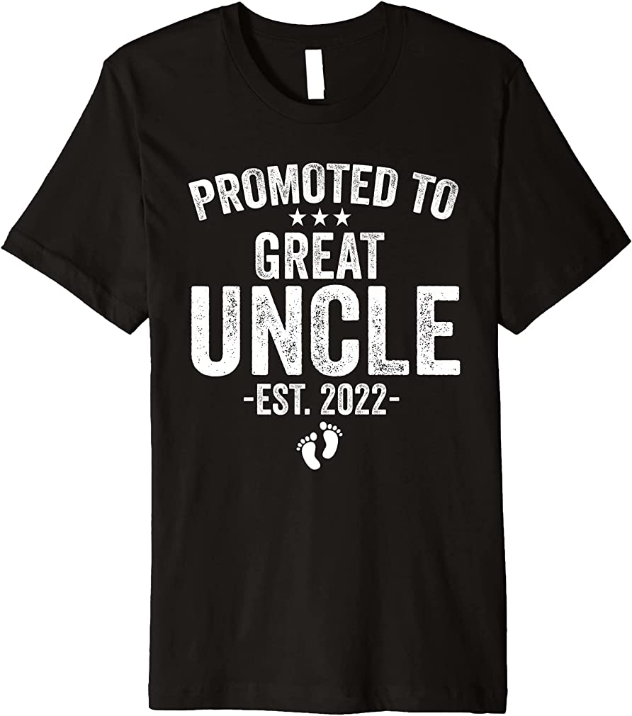 Fathers Day Promoted To Great Uncle 2022 Vintage New Dad Premium T-shirt