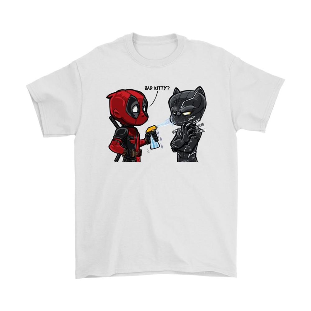 Marvel Deadpool And Black Panther Bad Kitty Shirts