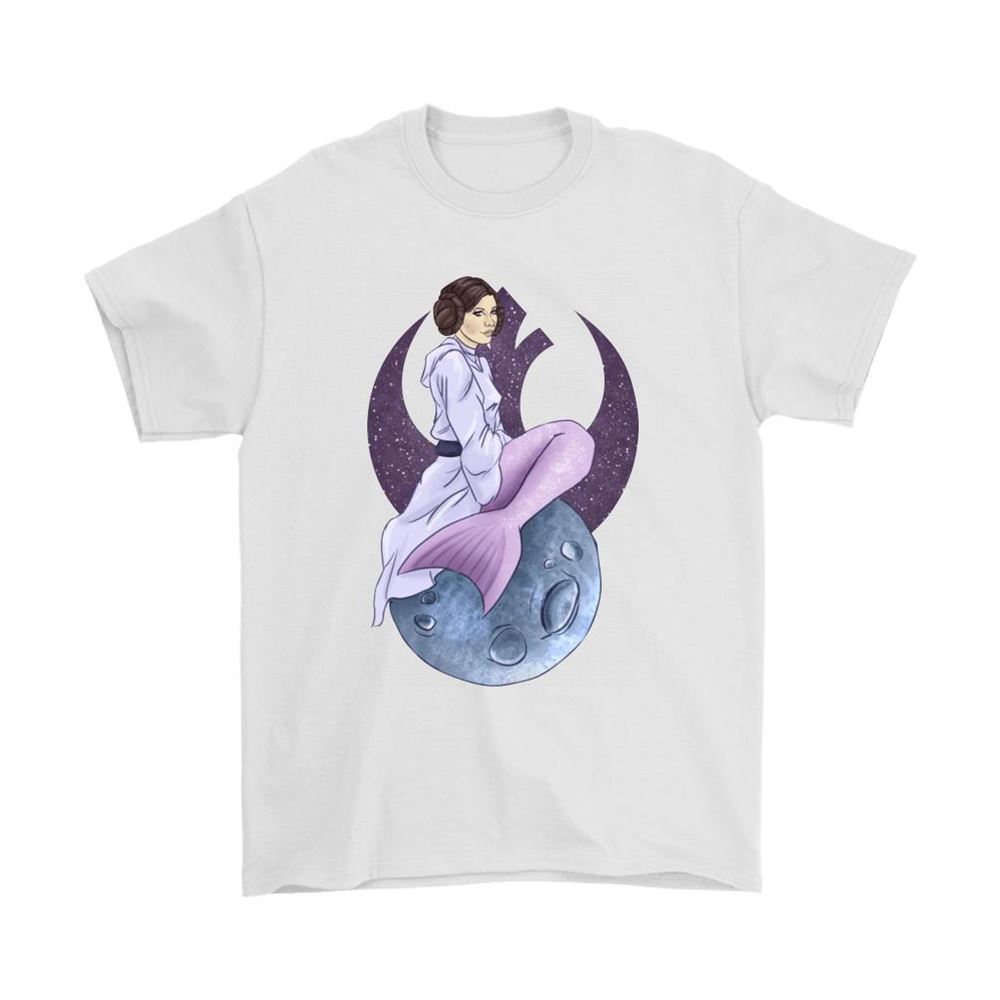 Mermaid Princess Leia Sitting On The Moon Purple Jedi Order Shirts