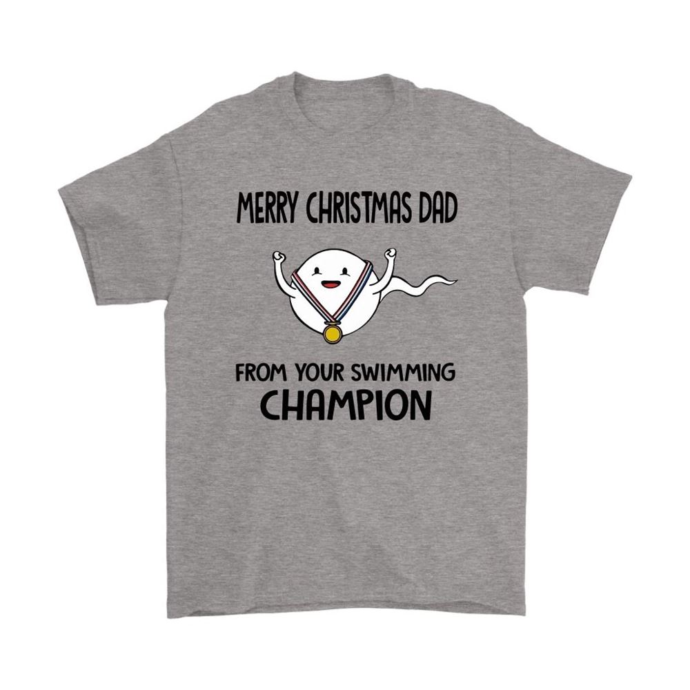 Merry Christmas Dad From Your Swimming Champion Funny Shirts - Luxwoo.com
