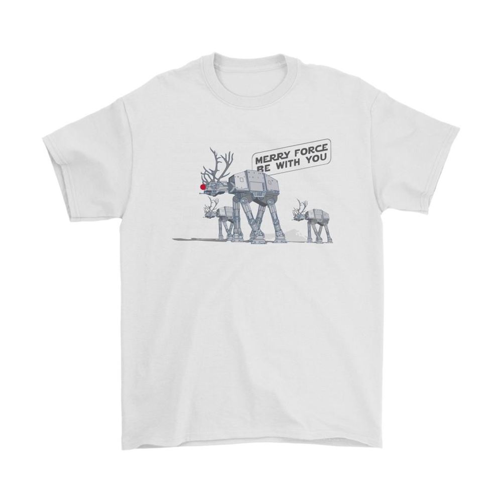 Merry Force Be With You At-at Reindeer Christmas Shirts