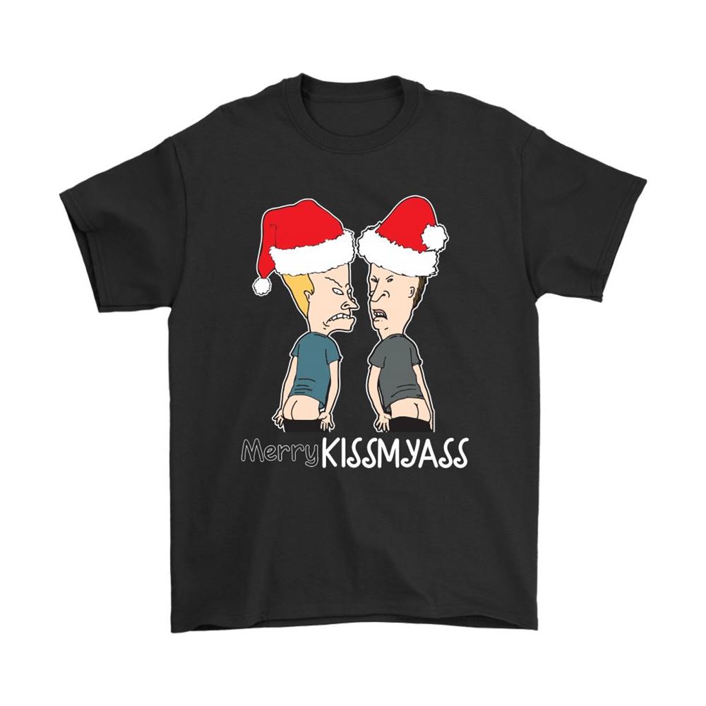 Merry Kissmyass Kiss My Ass Beavis And Butt-head Christmas Shirts